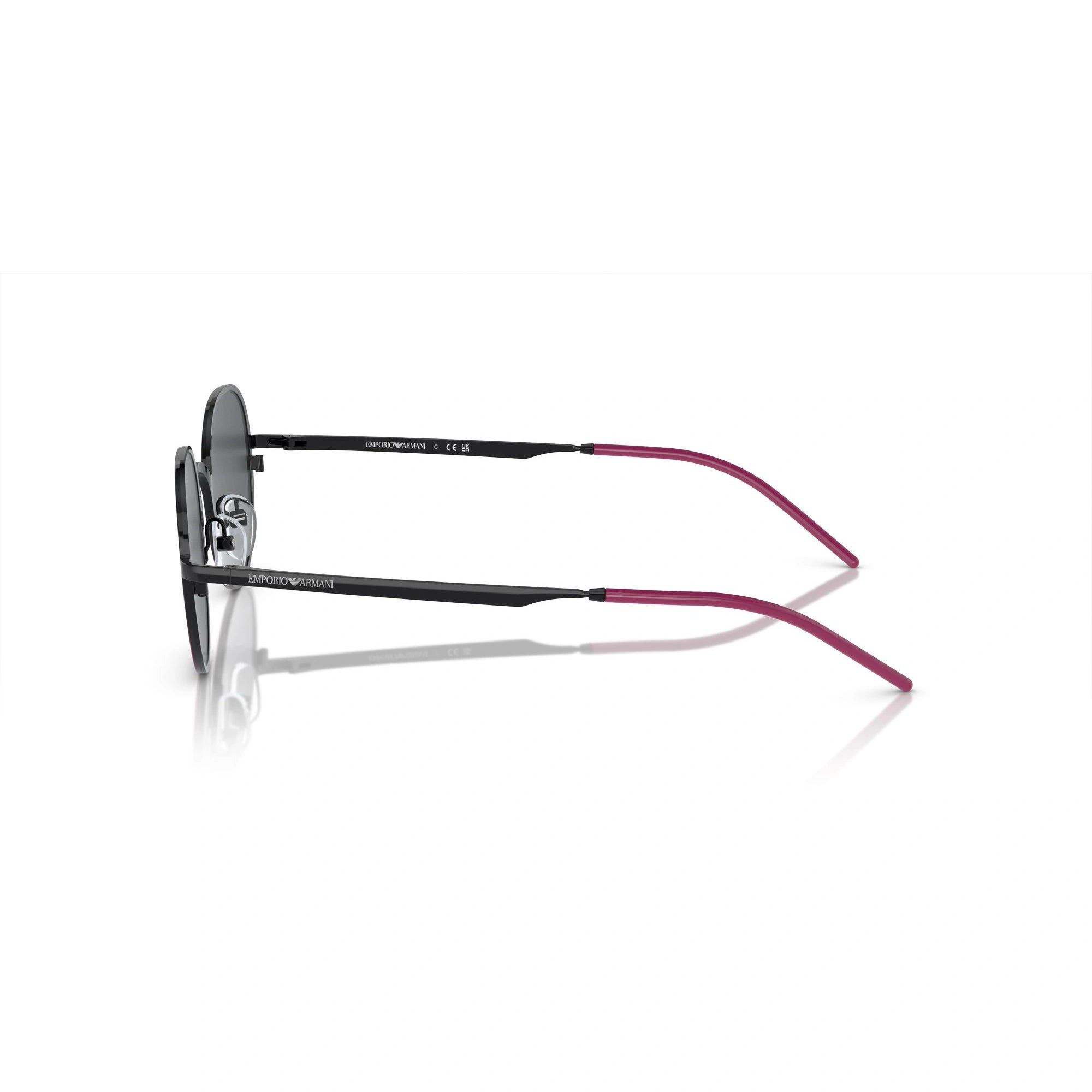 EMPORIO ARMANI EA 2151 - 337487 NERO LUCIDO/FUCSIA GRIGIO SCURO | OCCHIALE DA SOLE DONNA | CALIBRO 48