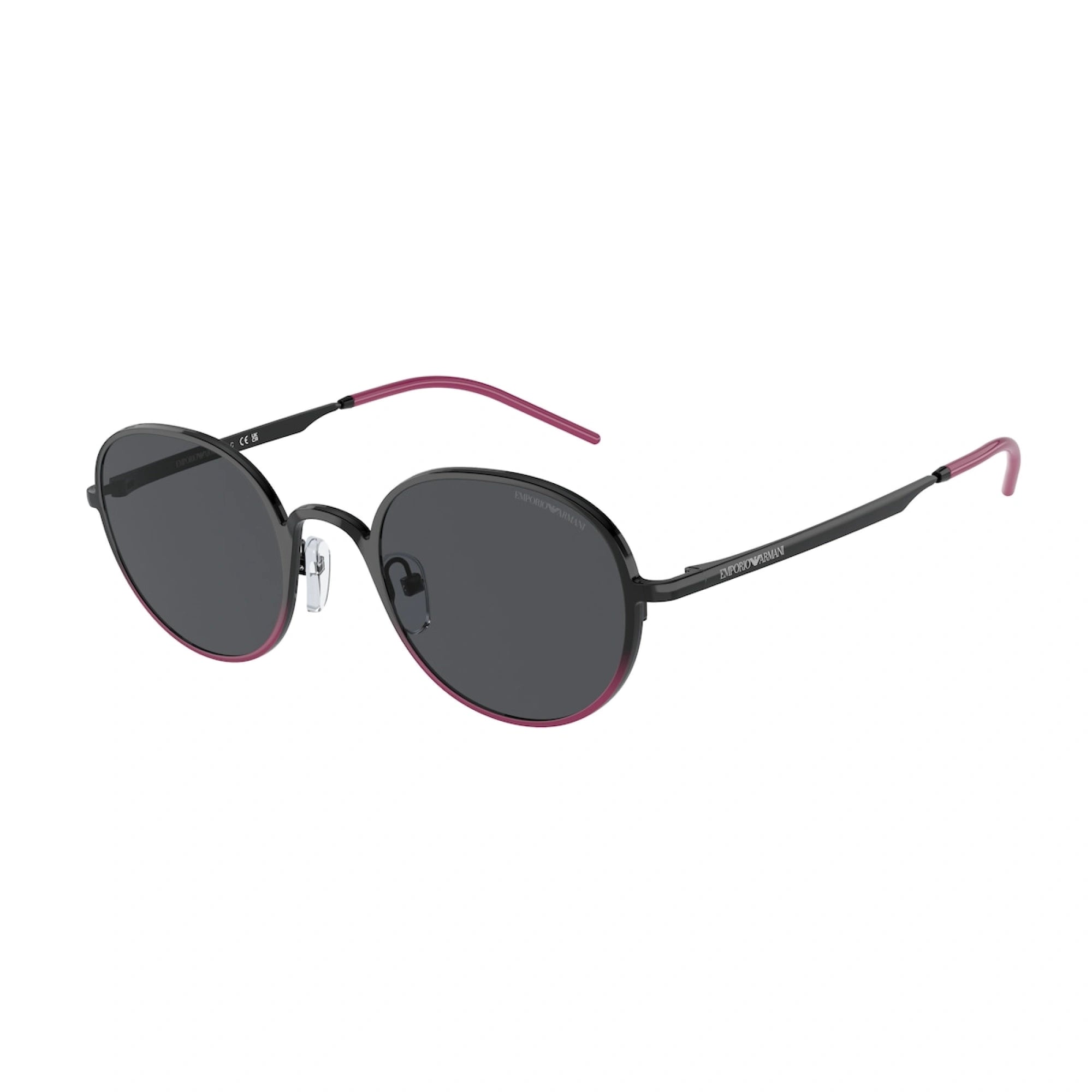 EMPORIO ARMANI EA 2151 - 337487 NERO LUCIDO/FUCSIA GRIGIO SCURO | OCCHIALE DA SOLE DONNA | CALIBRO 48