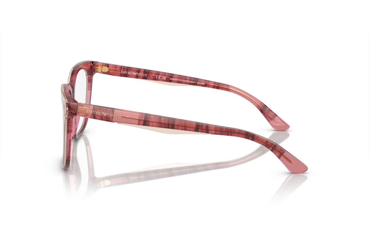 OCCHIALE DA VISTA DONNA | EMPORIO ARMANI EA 3228 - 6057 BORDEAUX LUCIDO/TOP MARRONE CHIARO - CALIBRO 53