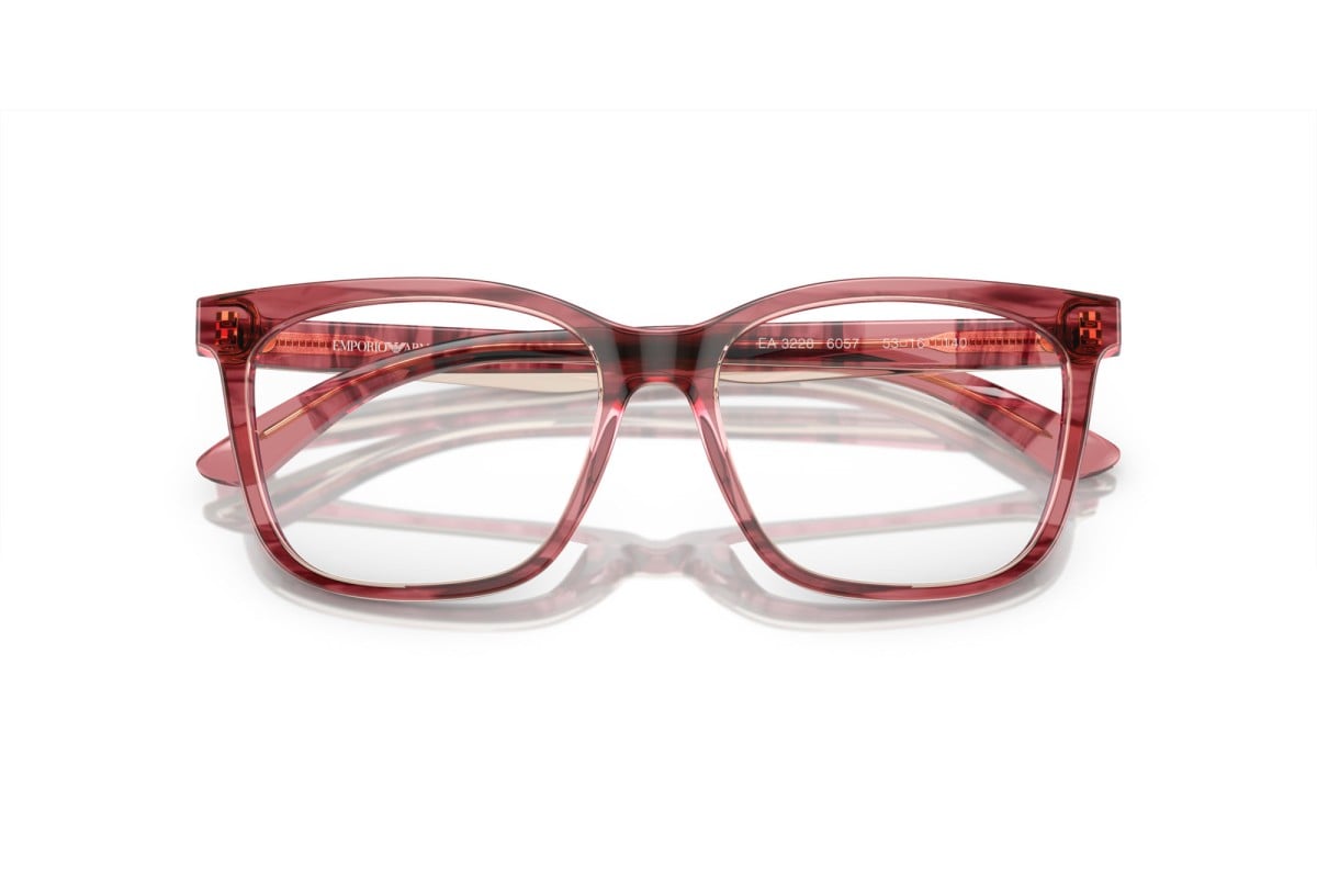 OCCHIALE DA VISTA DONNA | EMPORIO ARMANI EA 3228 - 6057 BORDEAUX LUCIDO/TOP MARRONE CHIARO - CALIBRO 53