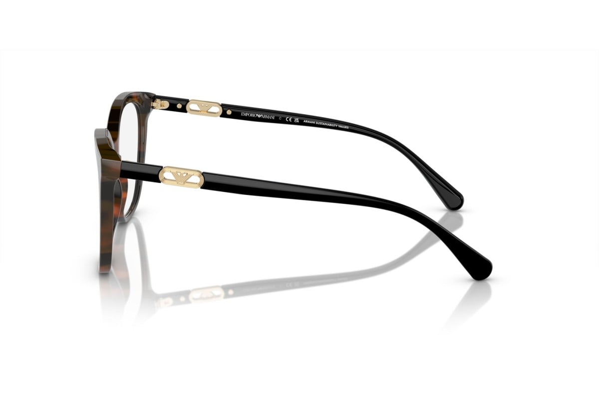 OCCHIALE DA VISTA DONNA | EMPORIO ARMANI EA 3231 - 6060 ROSSO AVANA LUCIDO- CALIBRO 52
