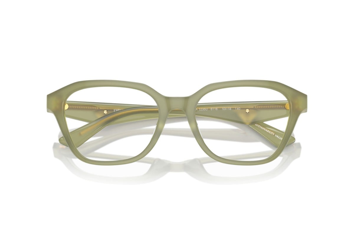 EMPORIO ARMANI - 6116 VERDE OPALINO LUCIDO | OCCHIALE DA VISTA DONNA - EA 3235U CALIBRO 51