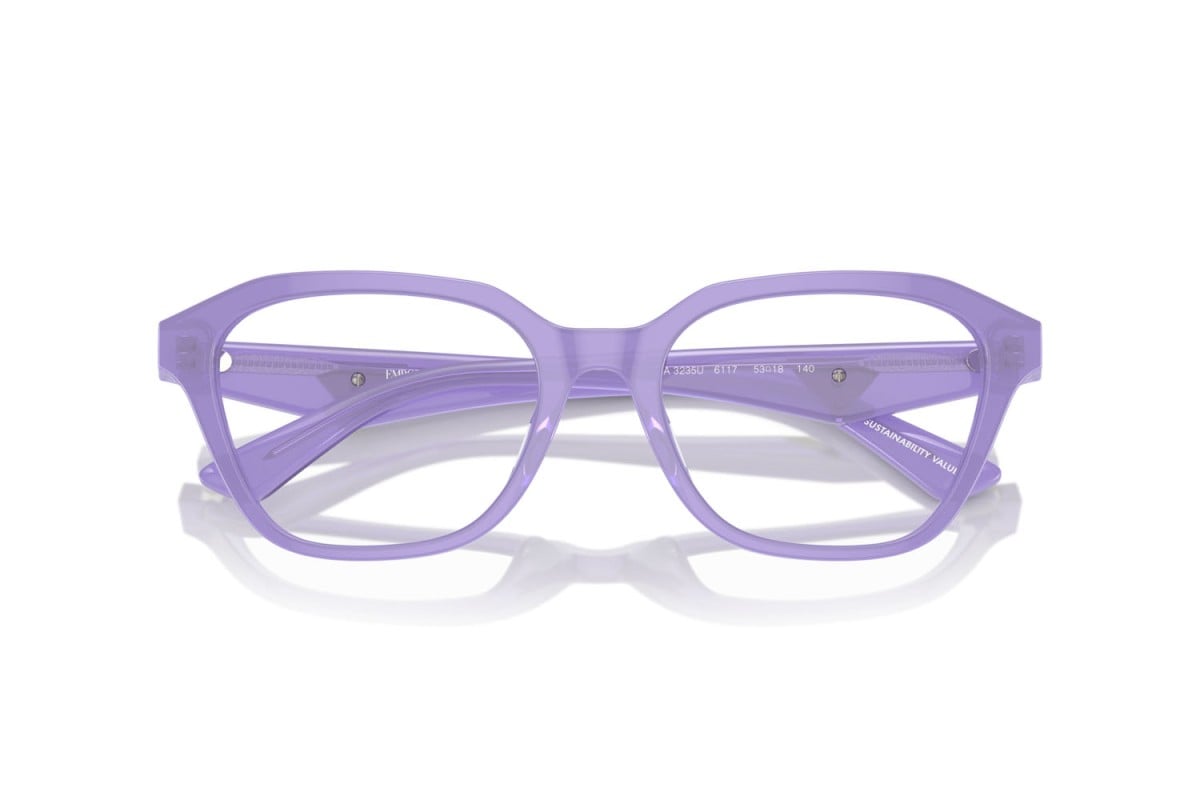 EMPORIO ARMANI - 6117 VIOLA OPALINO LUCIDO | OCCHIALE DA VISTA DONNA - EA 3235U CALIBRO 53