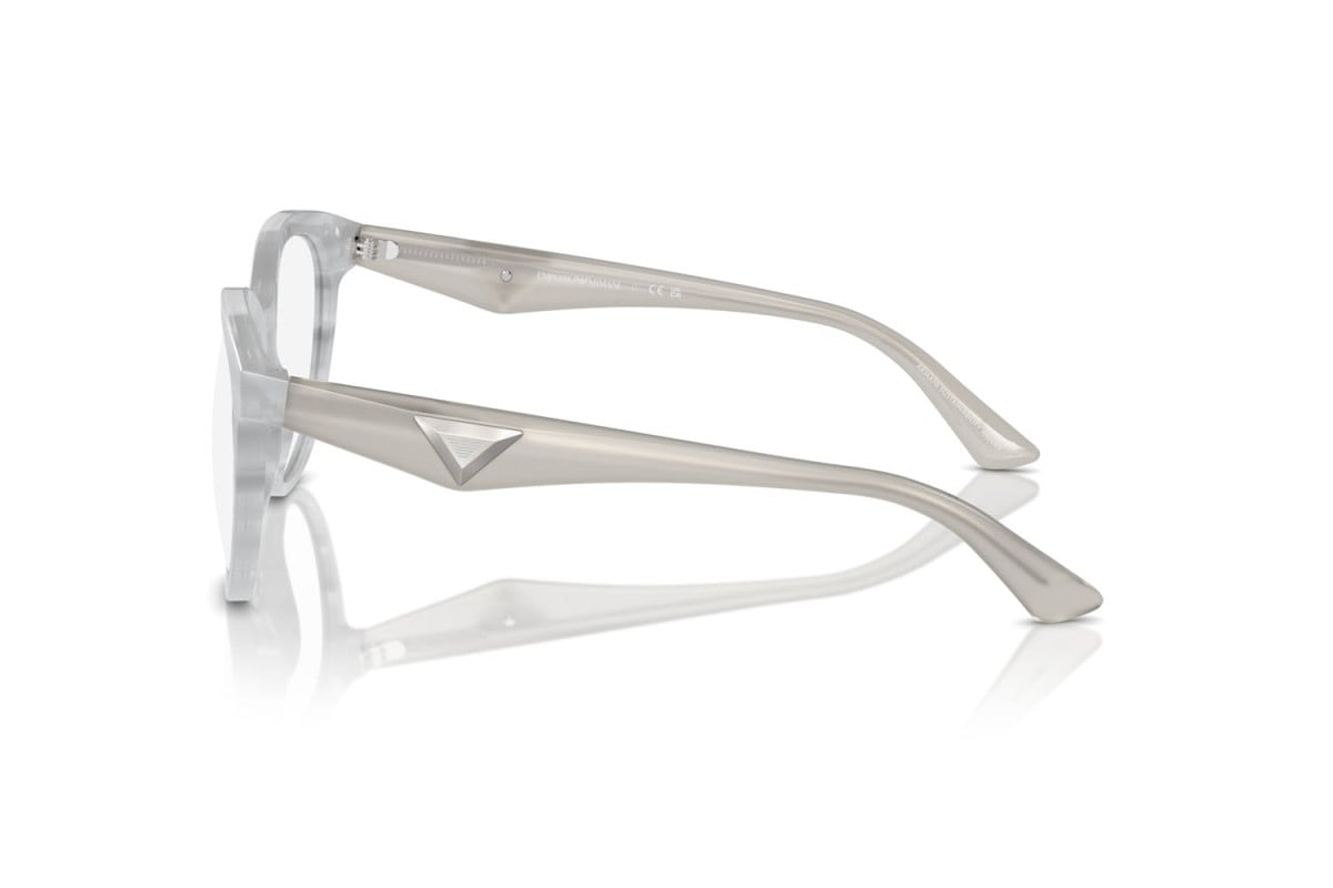 EMPORIO ARMANI - 6114 GRIGIO STRIATO LUCIDO | OCCHIALE DA VISTA DONNA - EA 3236 CALIBRO 50