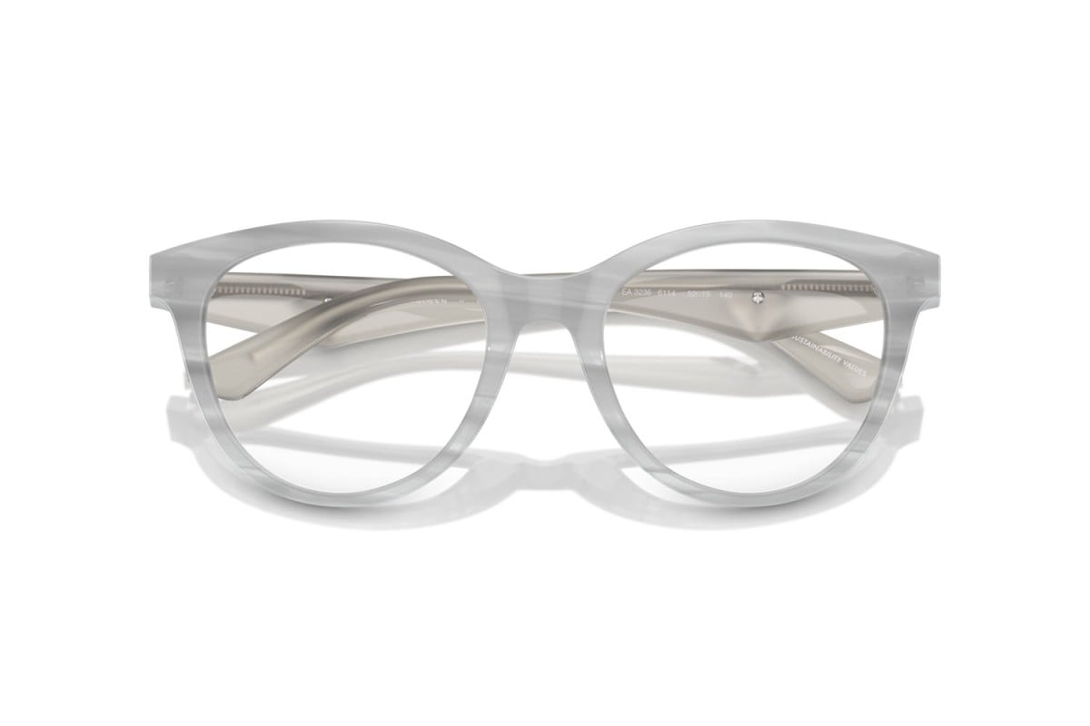 EMPORIO ARMANI - 6114 GRIGIO STRIATO LUCIDO | OCCHIALE DA VISTA DONNA - EA 3236 CALIBRO 52