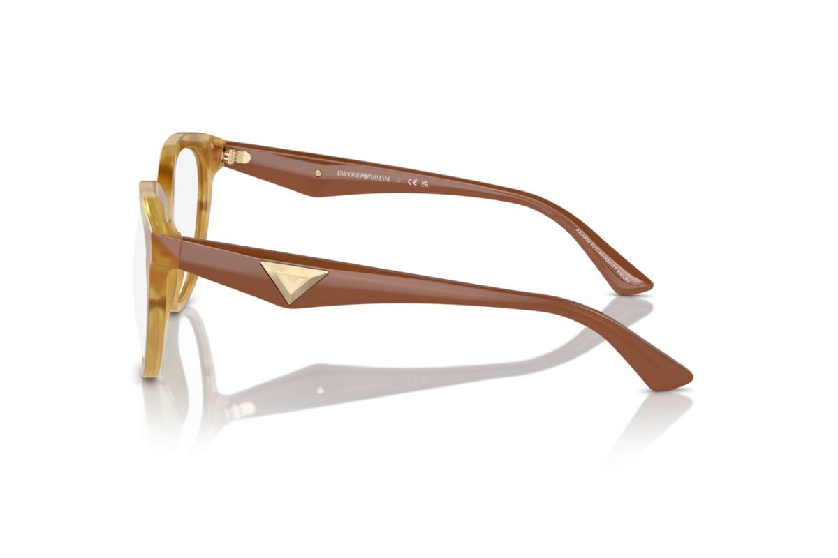 EMPORIO ARMANI - 6115 AVANA CHIARO LUCIDO | OCCHIALE DA VISTA DONNA - EA 3236 CALIBRO 50