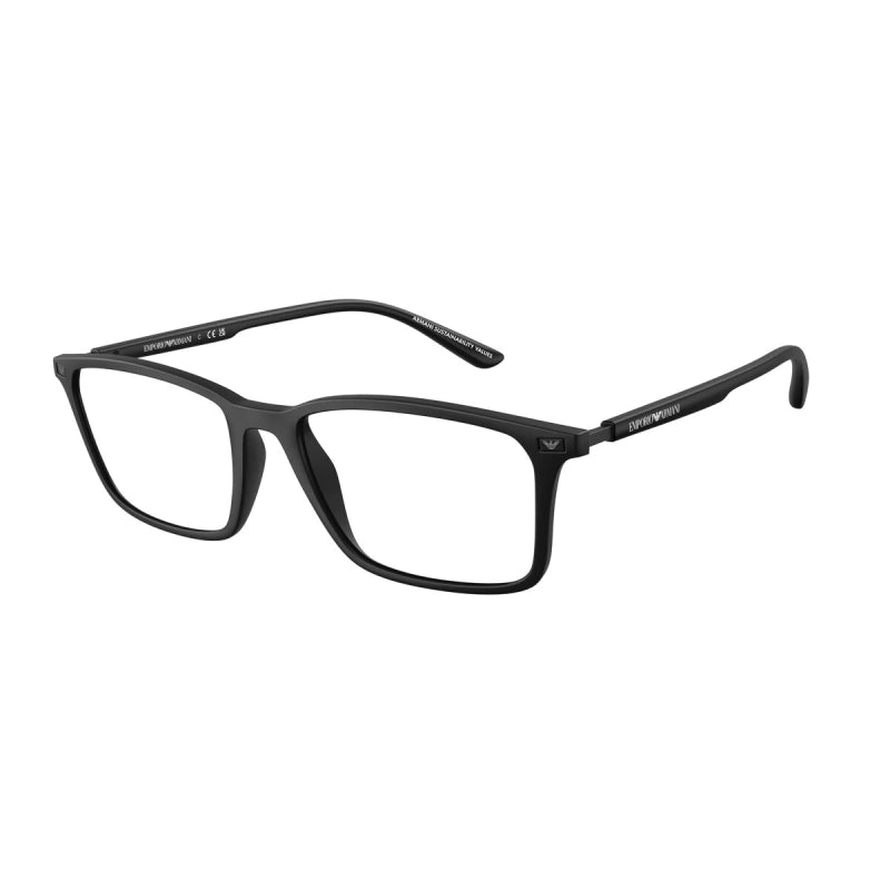 EMPORIO ARMANI - 5001 NERO OPACO | OCCHIALE DA VISTA UOMO - EA 3237 CALIBRO 53