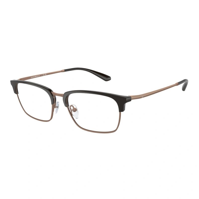EMPORIO ARMANI - 3201 MARRONE LUCIDO/ORO ROSA OPACO | OCCHIALE DA VISTA UOMO - EA 3243 CALIBRO 53