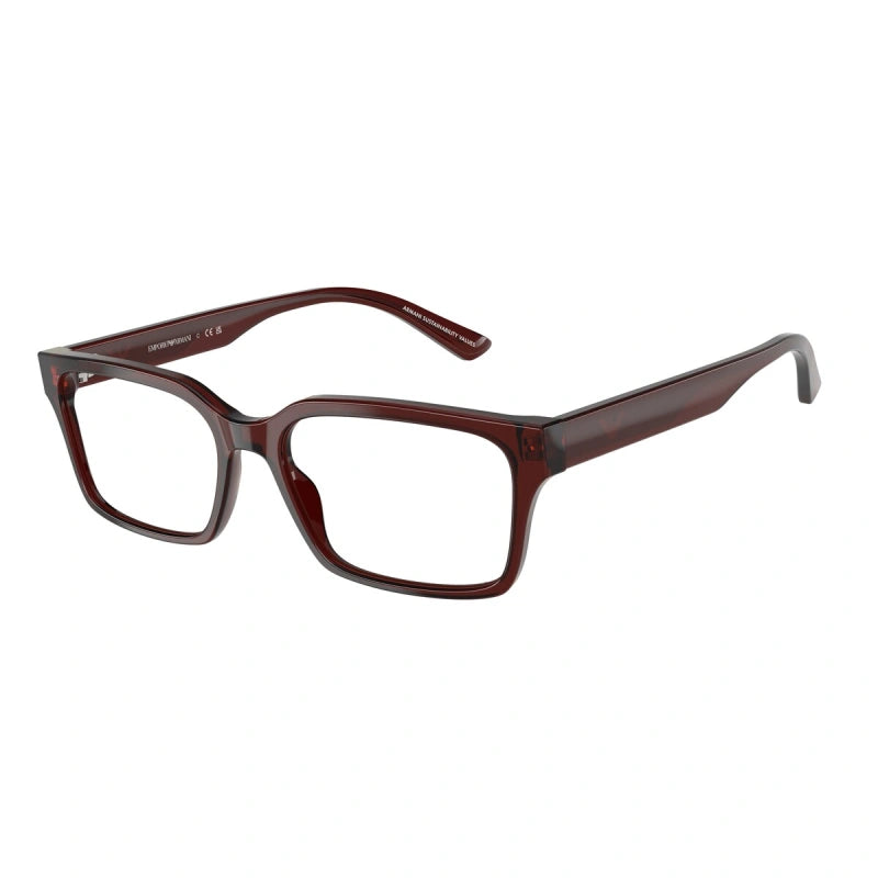 EMPORIO ARMANI - 6174 MARRONE TRASPARENTE | OCCHIALE DA VISTA UOMO - EA 3244 CALIBRO 53