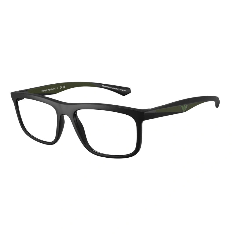 EMPORIO ARMANI - 5001 NERO OPACO | OCCHIALE DA VISTA UOMO - EA 3246 CALIBRO 53