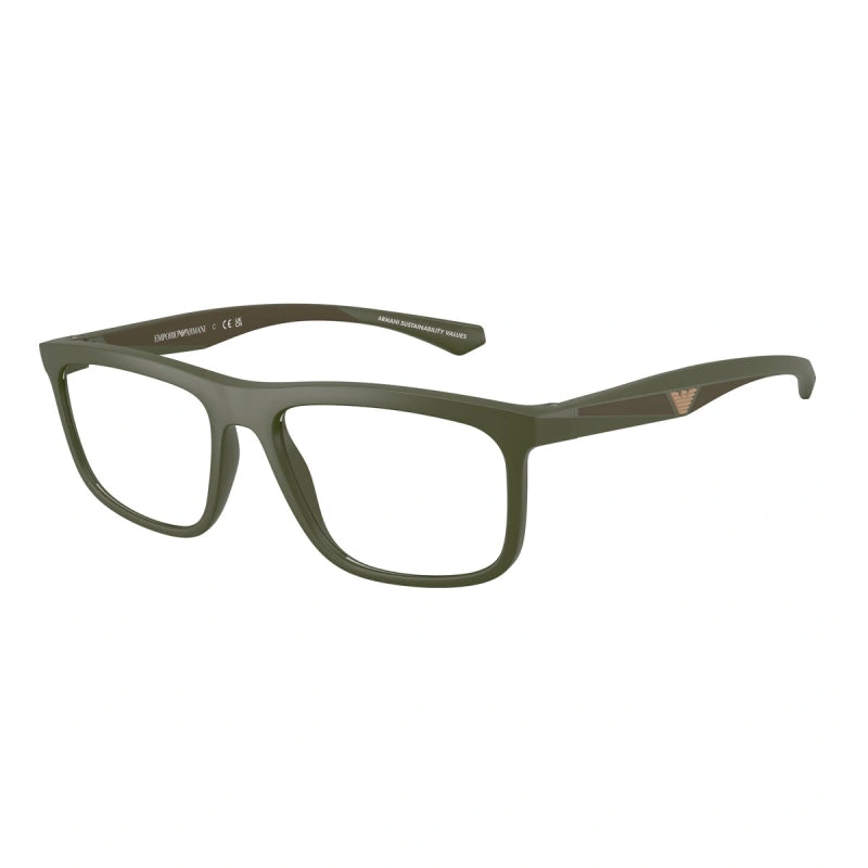 EMPORIO ARMANI - 6184 VERDE OPACO | OCCHIALE DA VISTA UOMO - EA 3246 CALIBRO 53