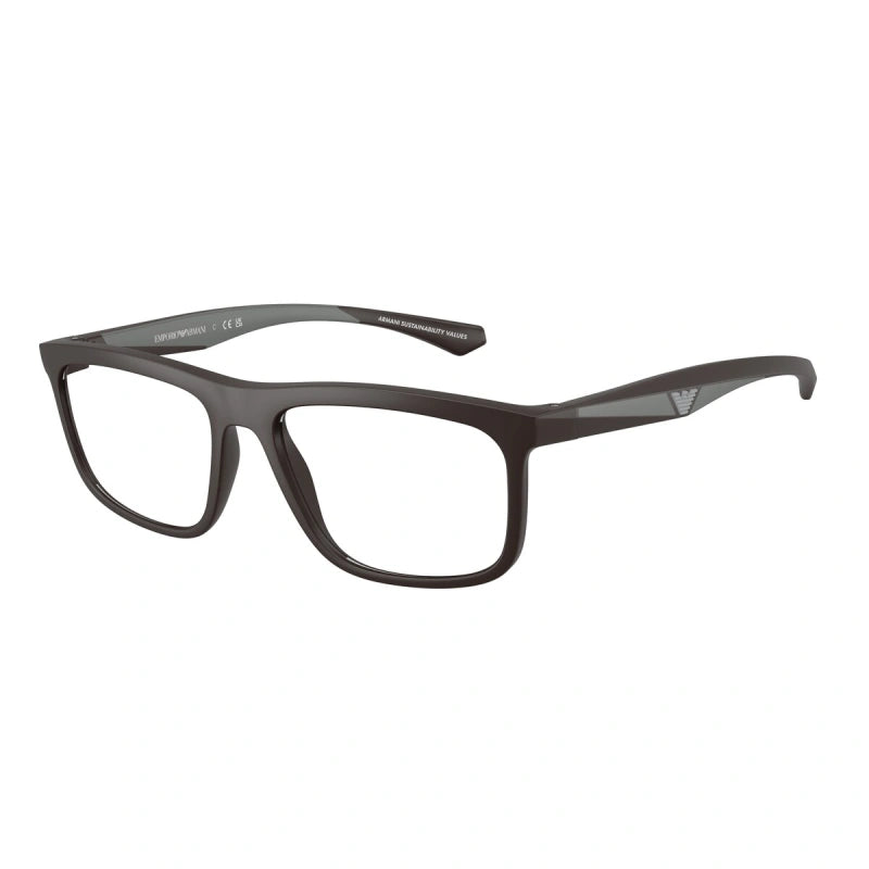 EMPORIO ARMANI - 6186 MARRONE OPACO | OCCHIALE DA VISTA UOMO - EA 3246 CALIBRO 53