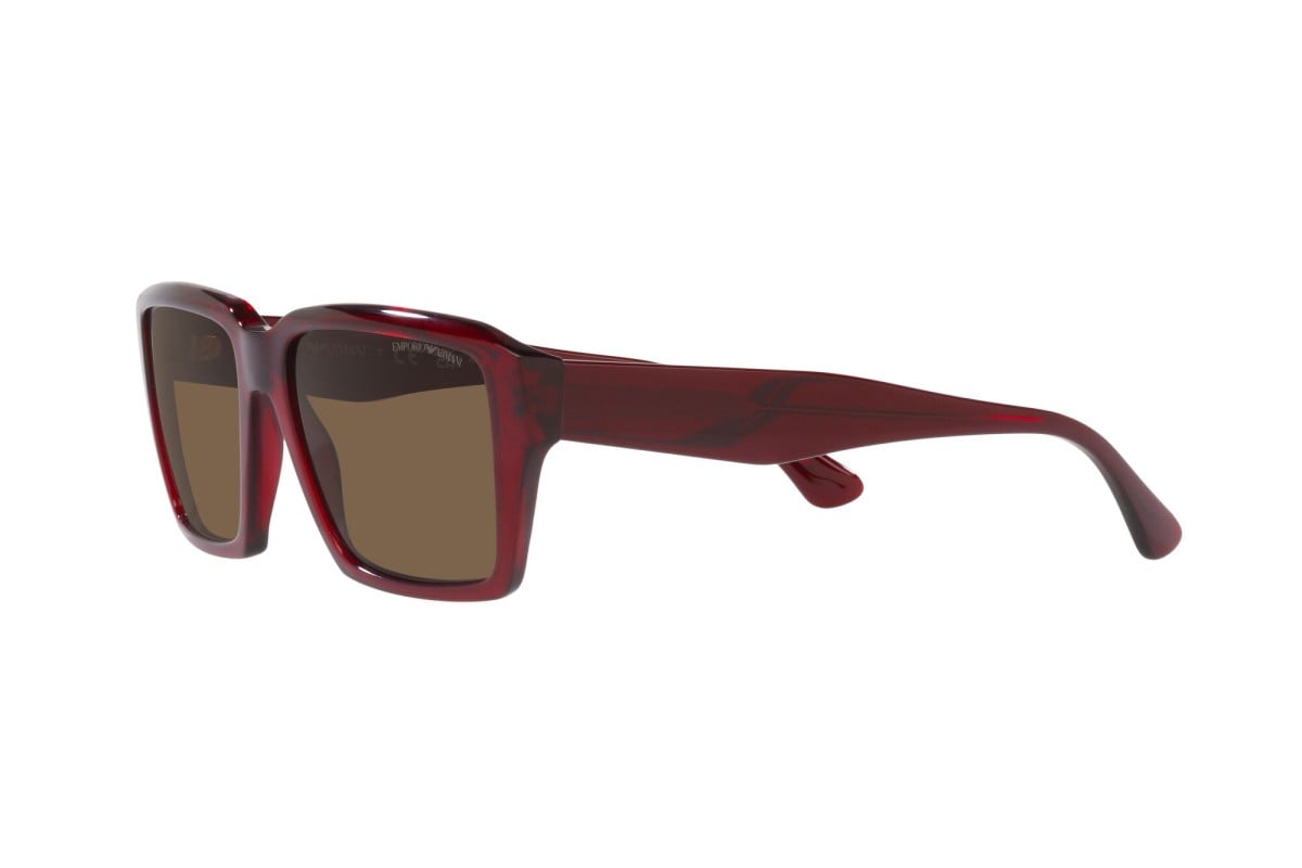 OCCHIALE DA SOLE UOMO | EMPORIO ARMANI  EA 4186 - 507573 ROSSO TRASPARENTE LUCIDO - CALIBRO 58