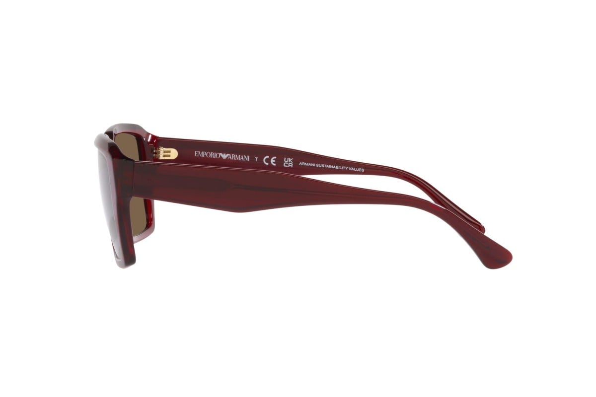 OCCHIALE DA SOLE UOMO | EMPORIO ARMANI  EA 4186 - 507573 ROSSO TRASPARENTE LUCIDO - CALIBRO 58