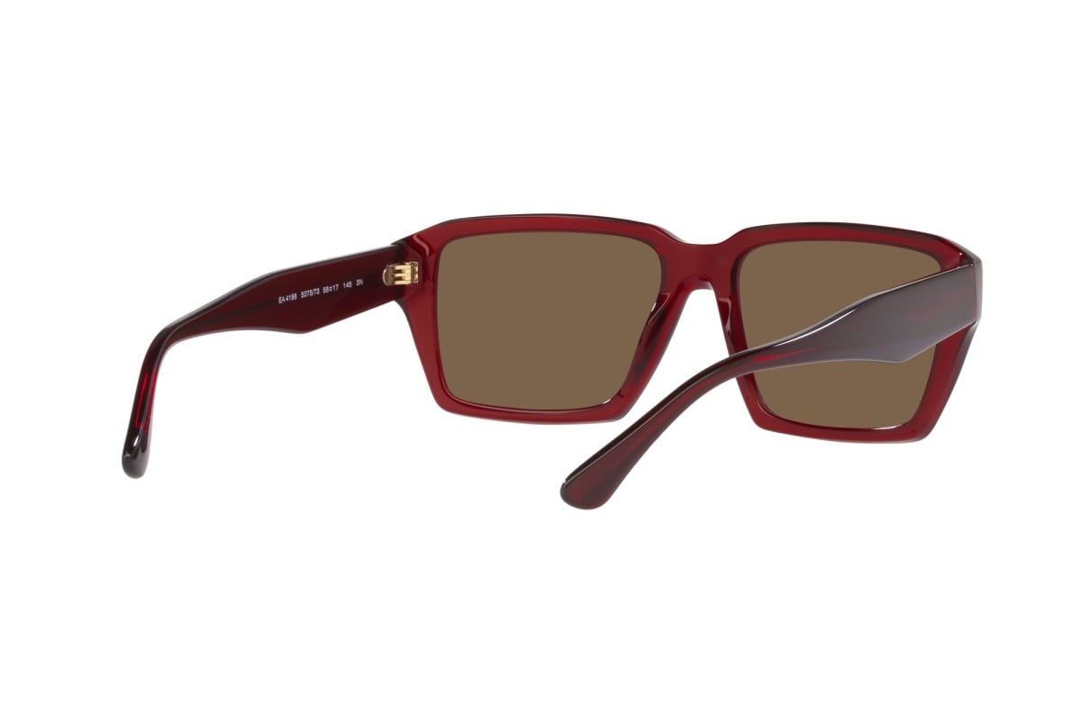 OCCHIALE DA SOLE UOMO | EMPORIO ARMANI  EA 4186 - 507573 ROSSO TRASPARENTE LUCIDO - CALIBRO 58