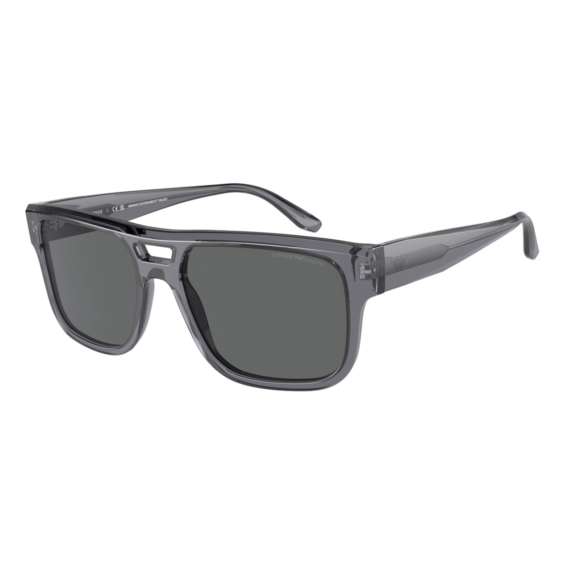 EMPORIO ARMANI EA 4197 - 502987 GRIGIO TRASPARENTE | OCCHIALE DA SOLE UOMO | CALIBRO 57