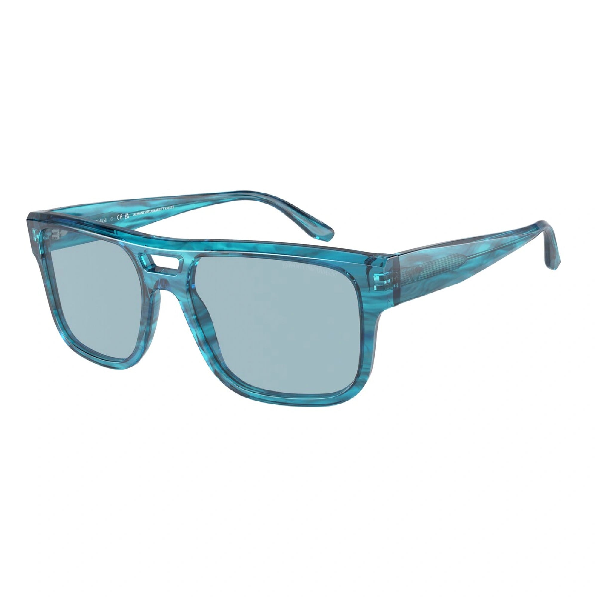 EMPORIO ARMANI EA 4197 - 531180 BLU A STRISCE | OCCHIALE DA SOLE UOMO | CALIBRO 57