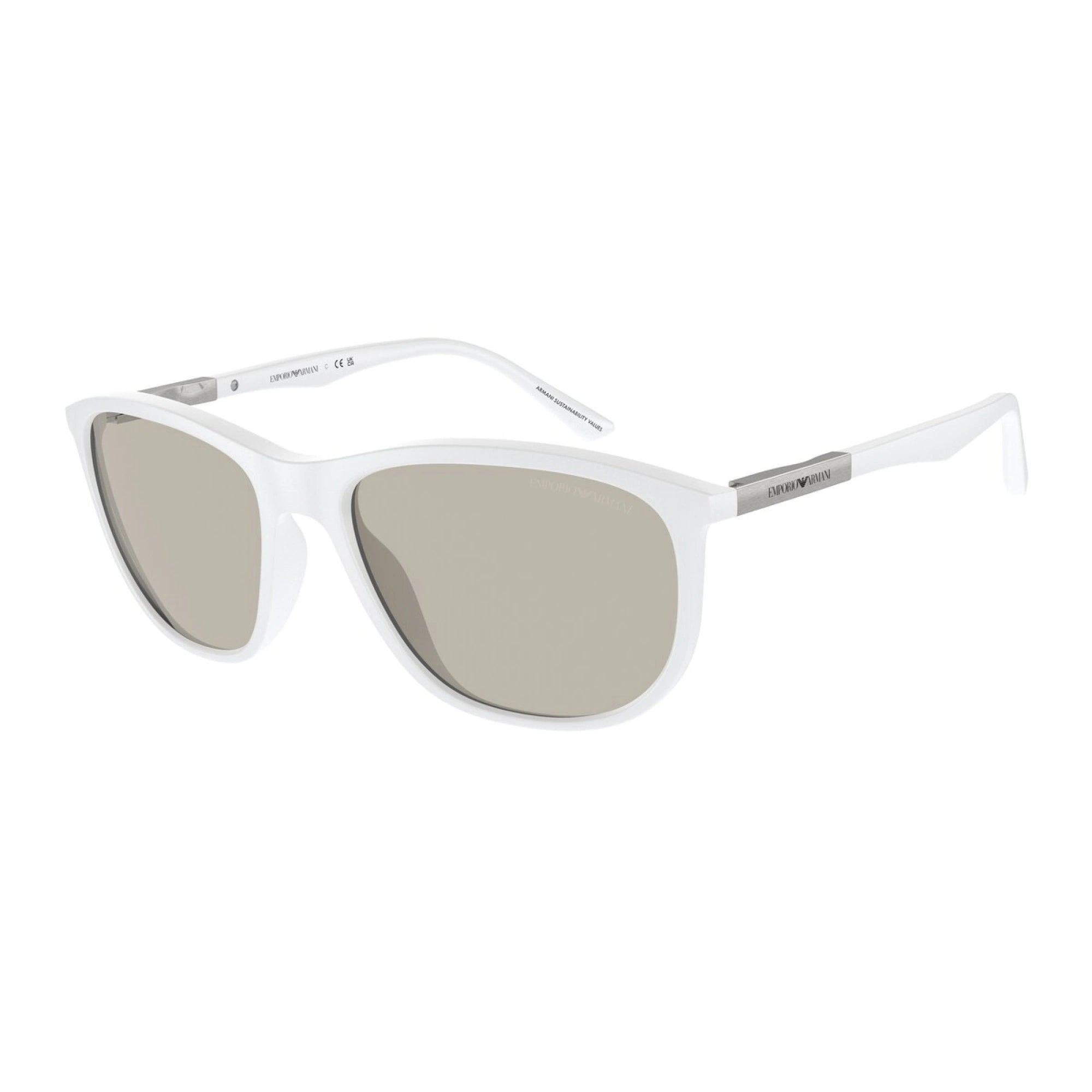 EMPORIO ARMANI EA 4201 - 5344/3 BIANCO OPACO | OCCHIALE DA SOLE UOMO | CALIBRO 58