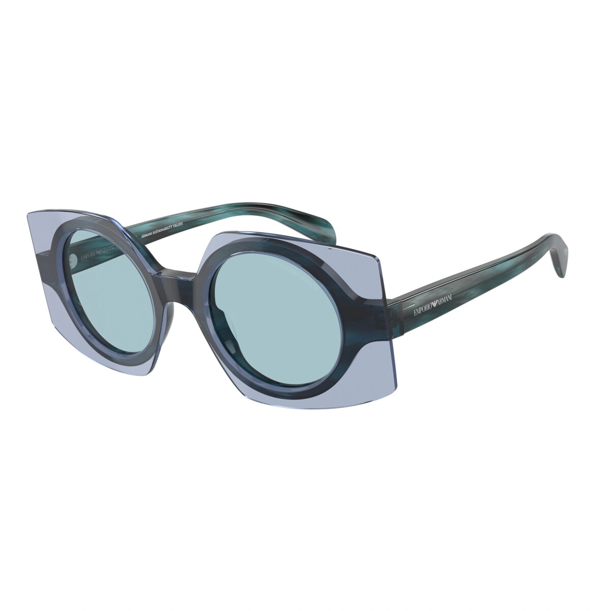 EMPORIO ARMANI EA 4207 - 603180 BLU SUPERIORE BLU TRASPARENTE | OCCHIALE DA SOLE DONNA | CALIBRO 46