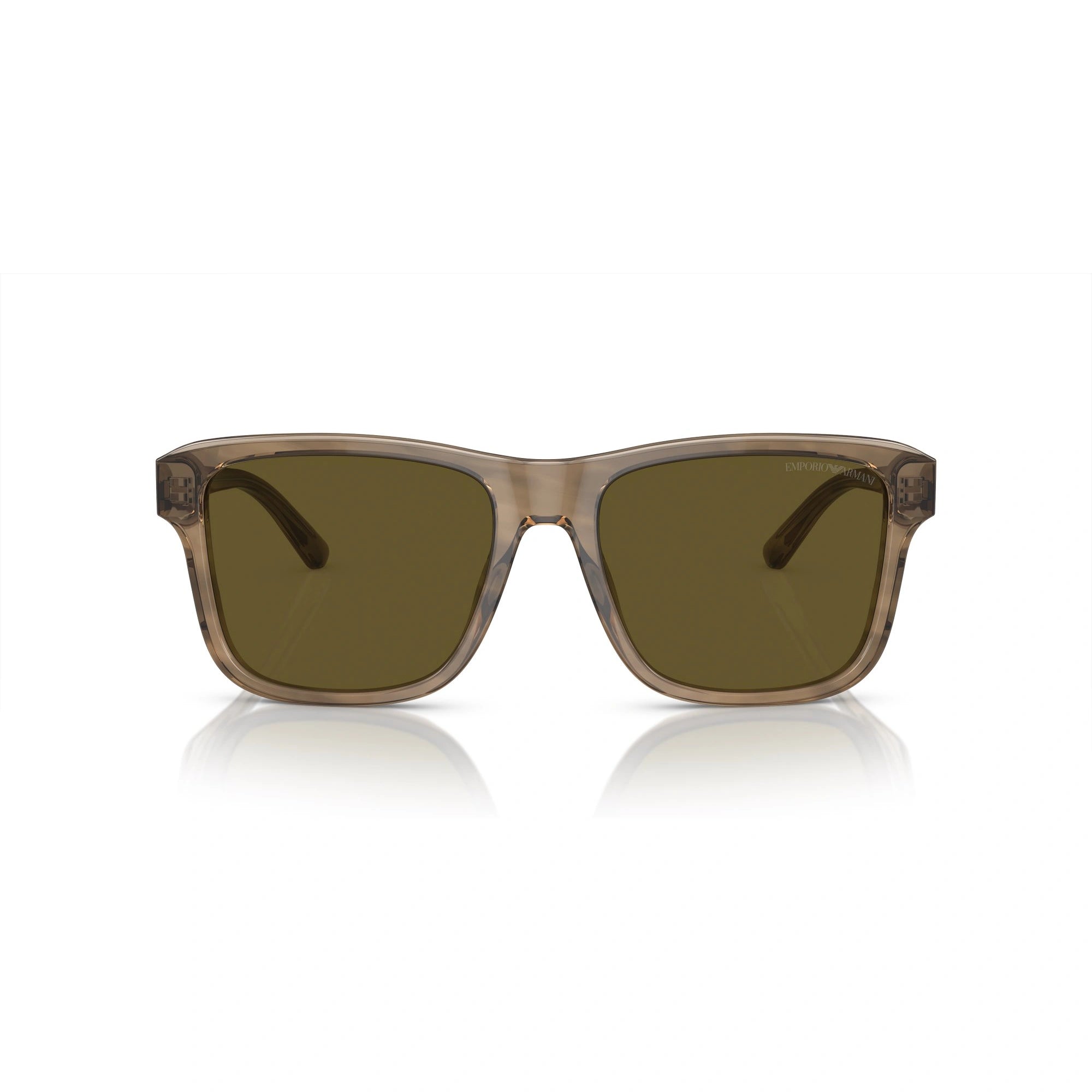 EMPORIO ARMANI EA 4208 - 605573 VERDE LUCIDO/MARRONE SUPERIORE | OCCHIALE DA SOLE UOMO | CALIBRO 56