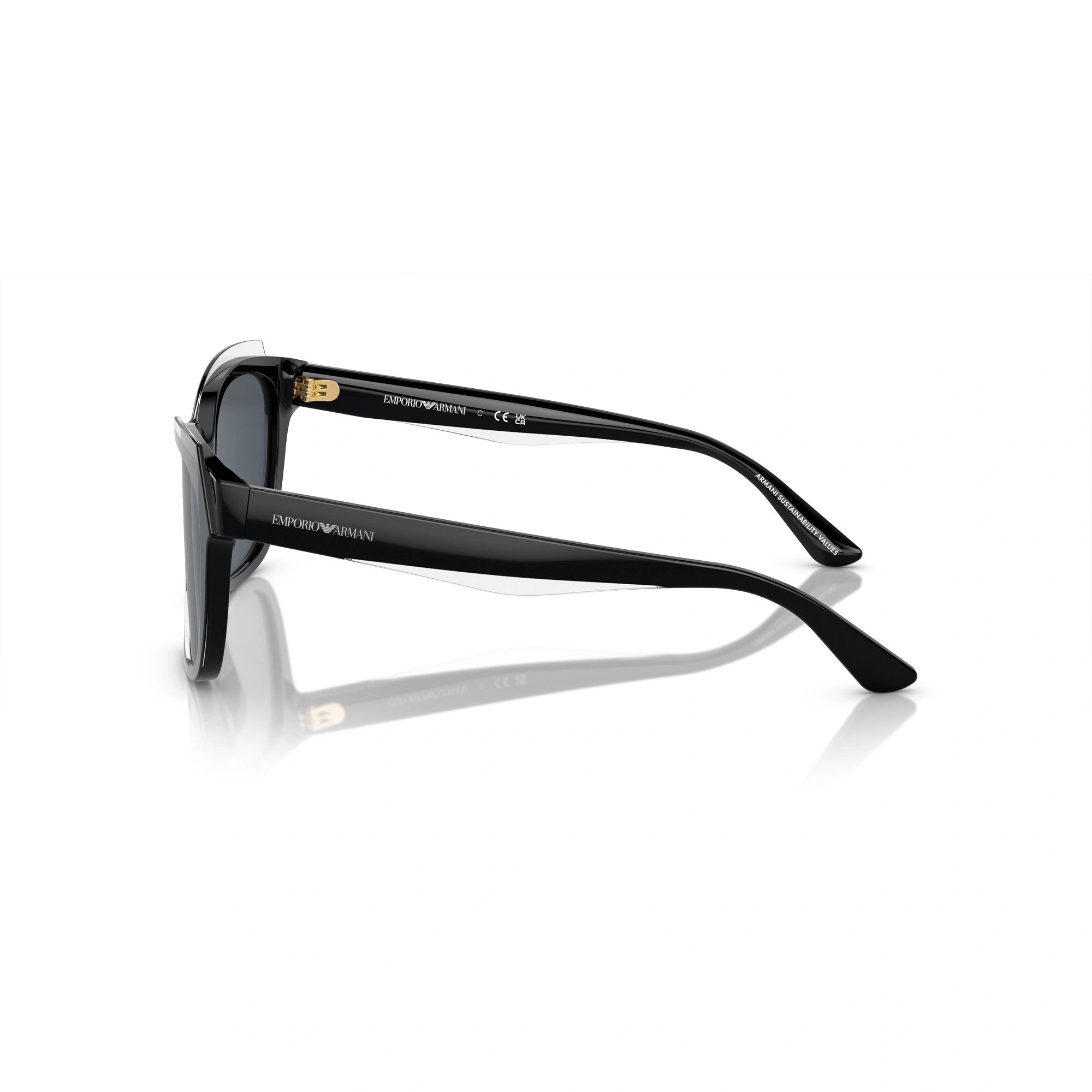 EMPORIO ARMANI EA 4209 - 605187 NERO LUCIDO/TOP CRISTALLO | OCCHIALE DA SOLE DONNA | CALIBRO 54