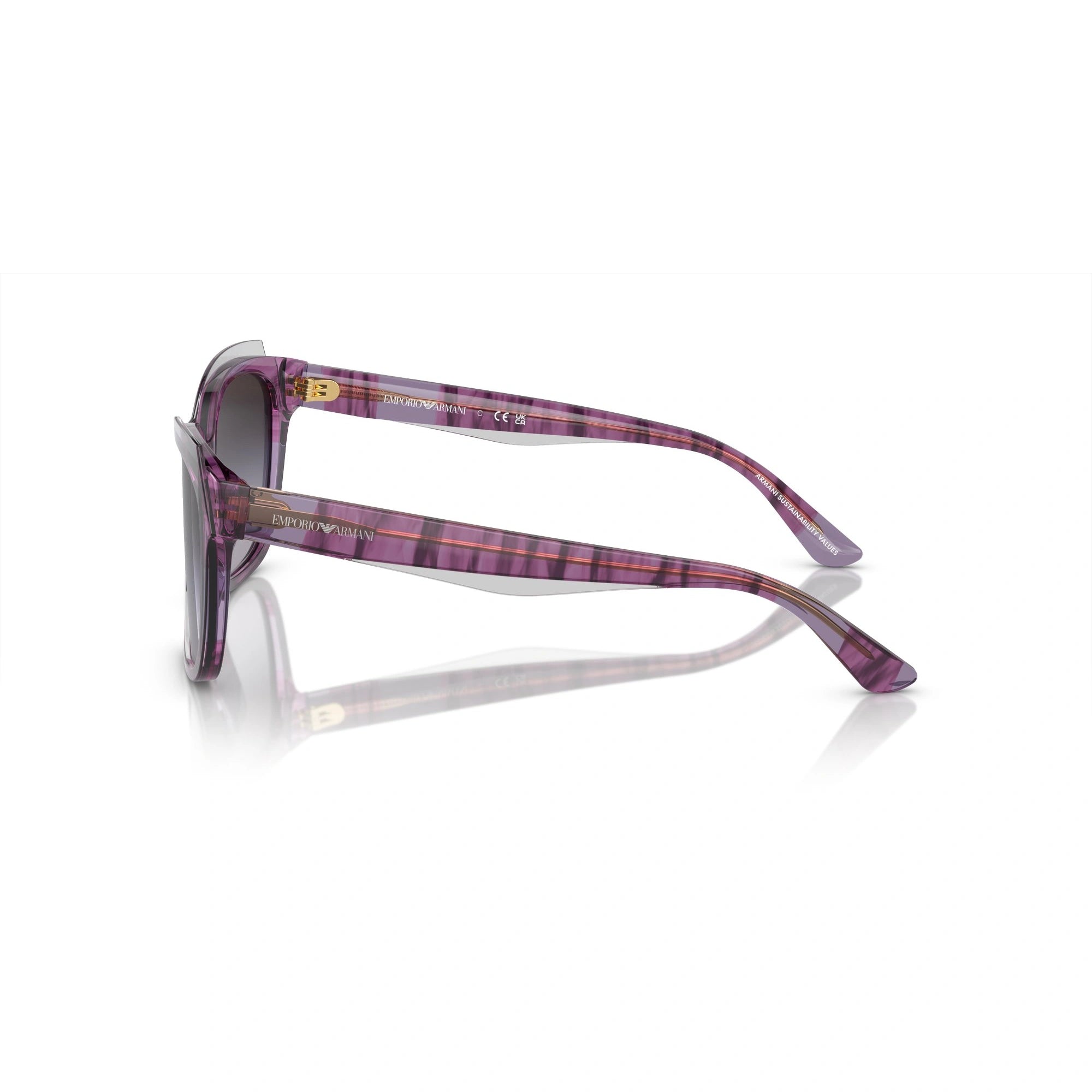 EMPORIO ARMANI EA 4209 - 60568G VIOLA LUCIDO/FUMO SUPERIORE | OCCHIALE DA SOLE DONNA | CALIBRO 54