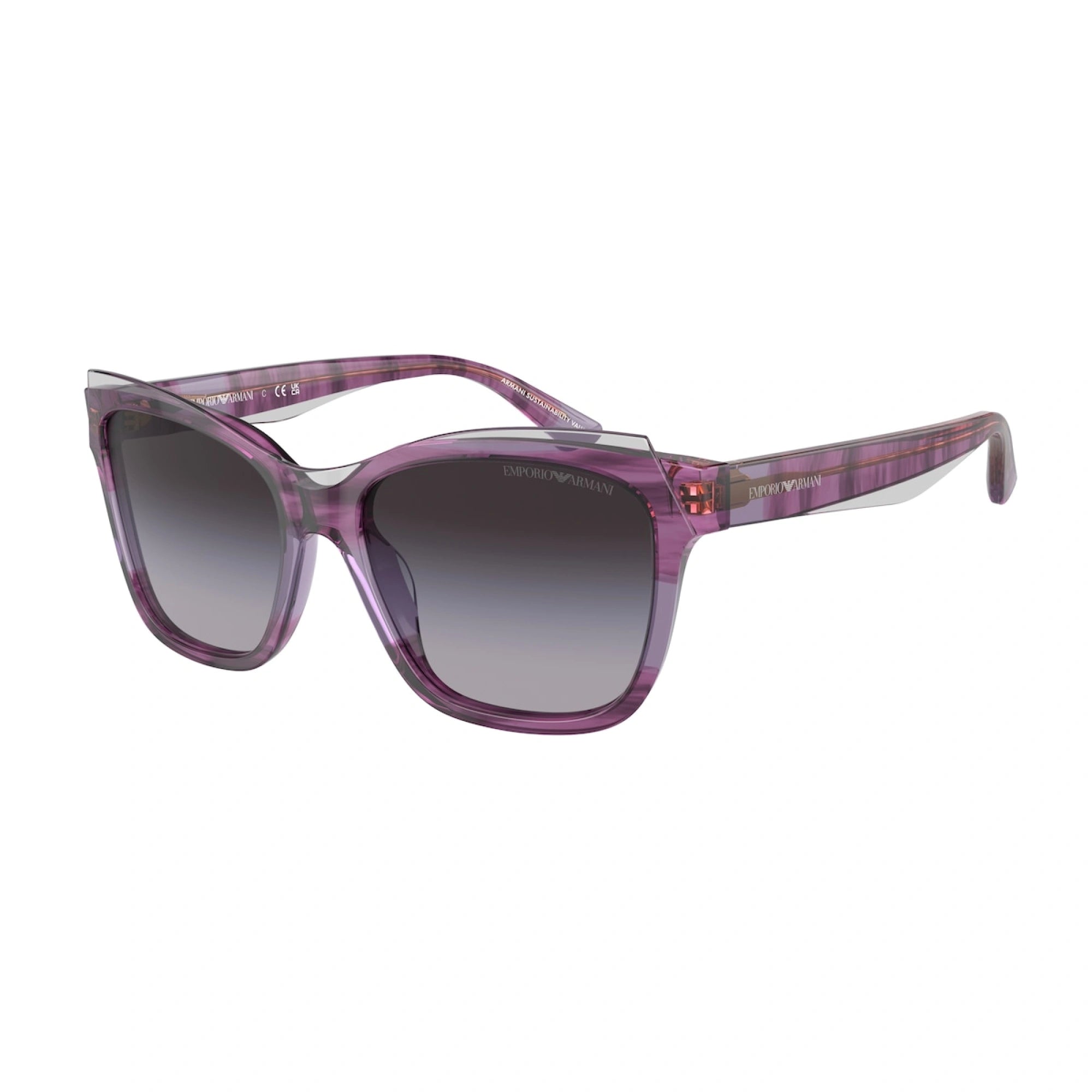 EMPORIO ARMANI EA 4209 - 60568G VIOLA LUCIDO/FUMO SUPERIORE | OCCHIALE DA SOLE DONNA | CALIBRO 54