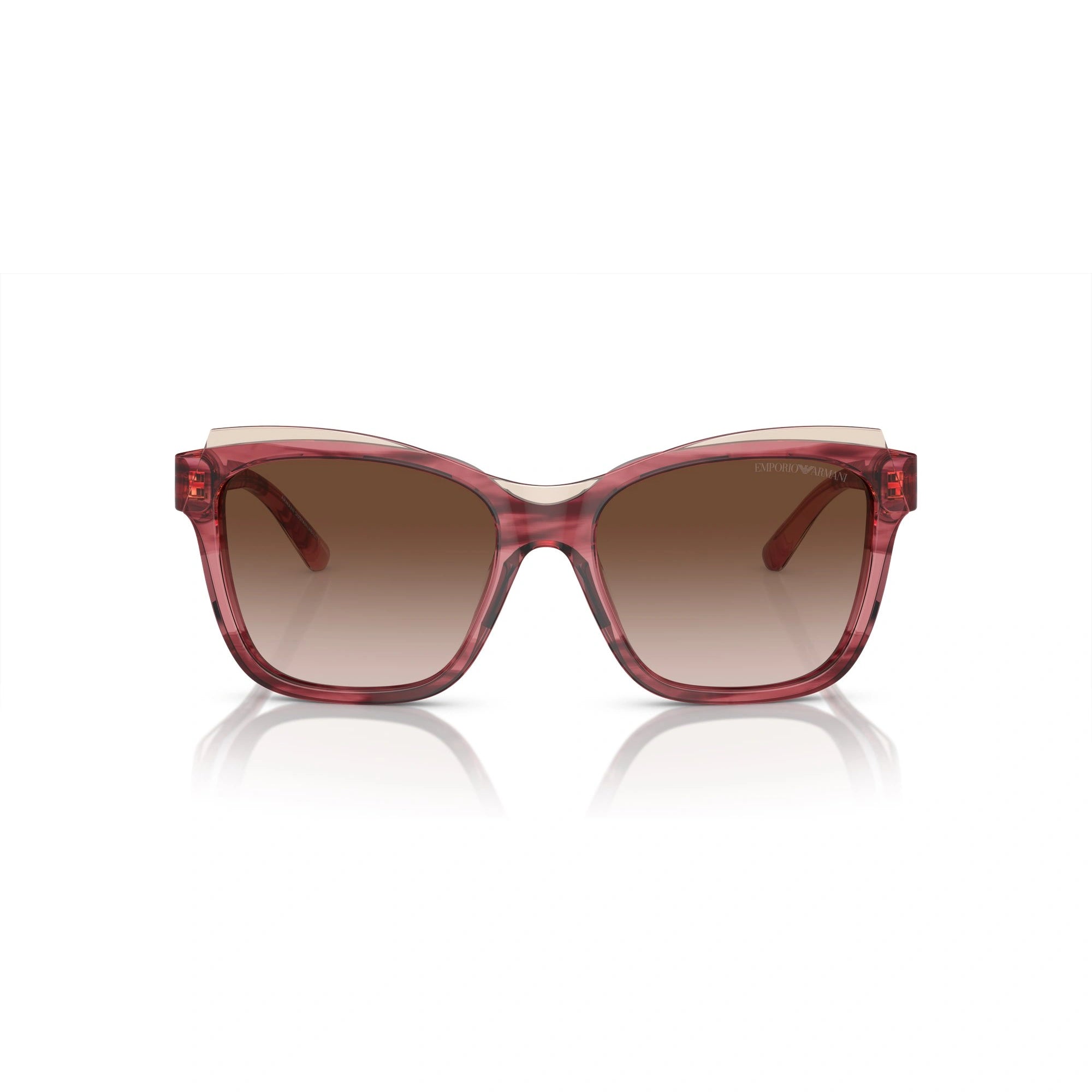 EMPORIO ARMANI EA 4209 - 605713 BORDEAUX LUCIDO/TOP MARRONE CHIARO | OCCHIALE DA SOLE DONNA | CALIBRO 54