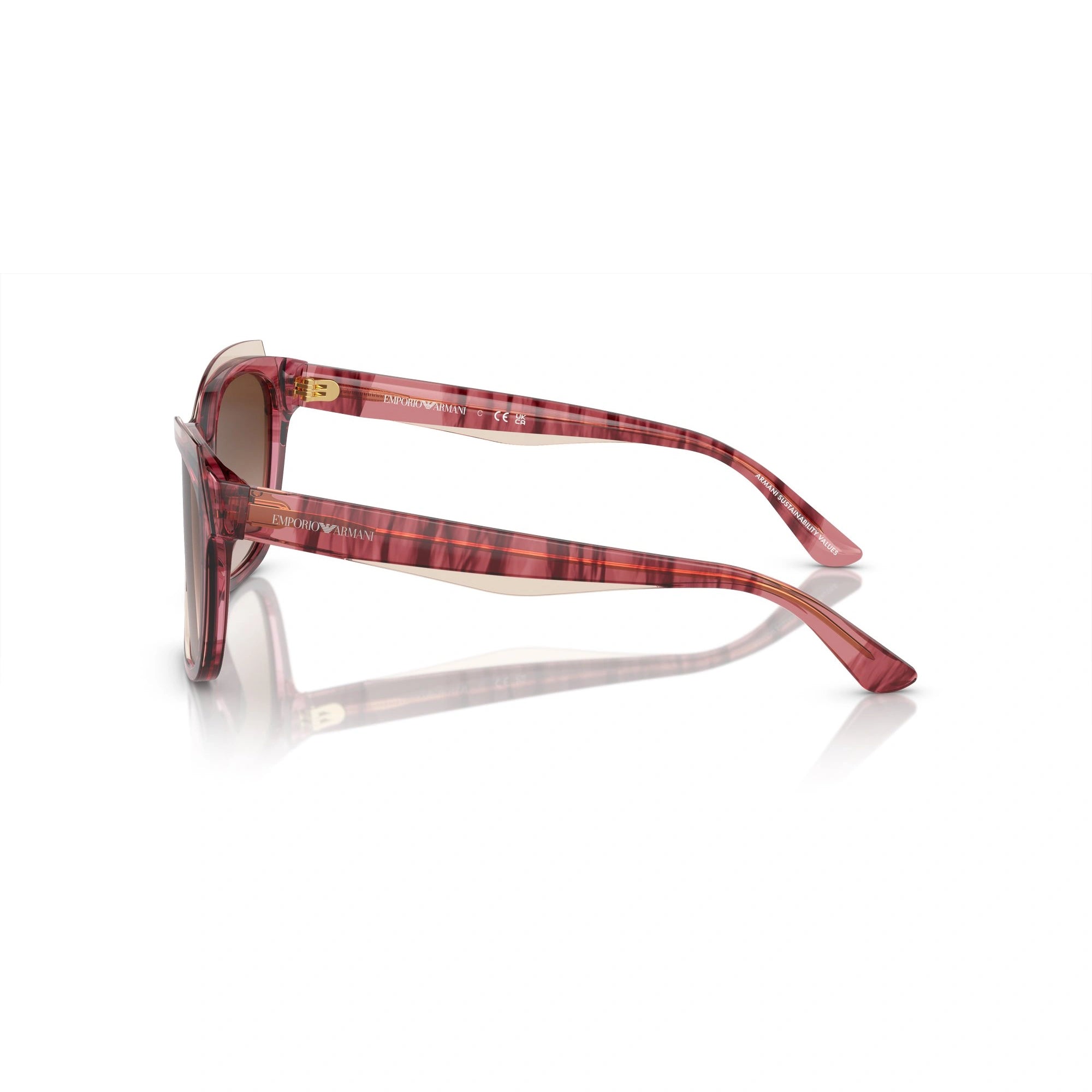 EMPORIO ARMANI EA 4209 - 605713 BORDEAUX LUCIDO/TOP MARRONE CHIARO | OCCHIALE DA SOLE DONNA | CALIBRO 54