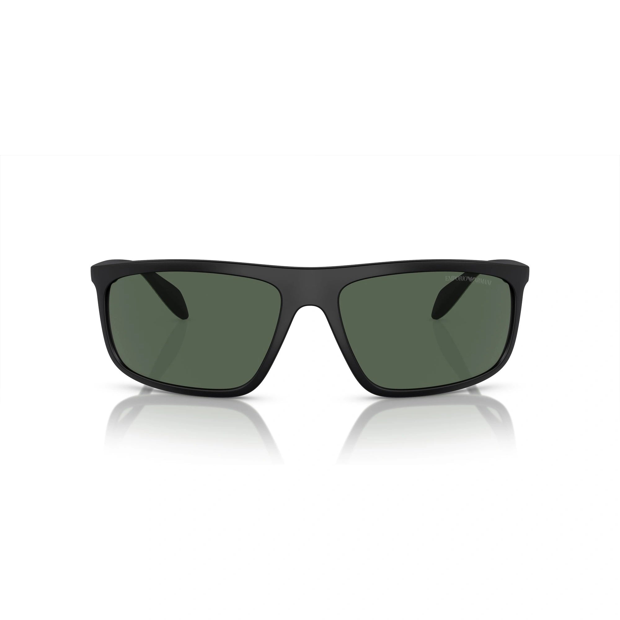 EMPORIO ARMANI EA 4212U - 500171 NERO OPACO/VERDE GOMMA | OCCHIALE DA SOLE UOMO | CALIBRO 64