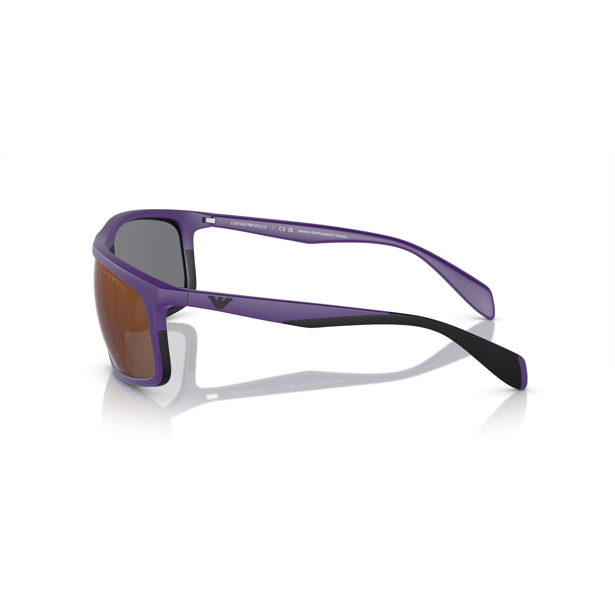 EMPORIO ARMANI EA 4212U - 52466Q VIOLA OPACO/NERO GOMMA | OCCHIALE DA SOLE UOMO | CALIBRO 64