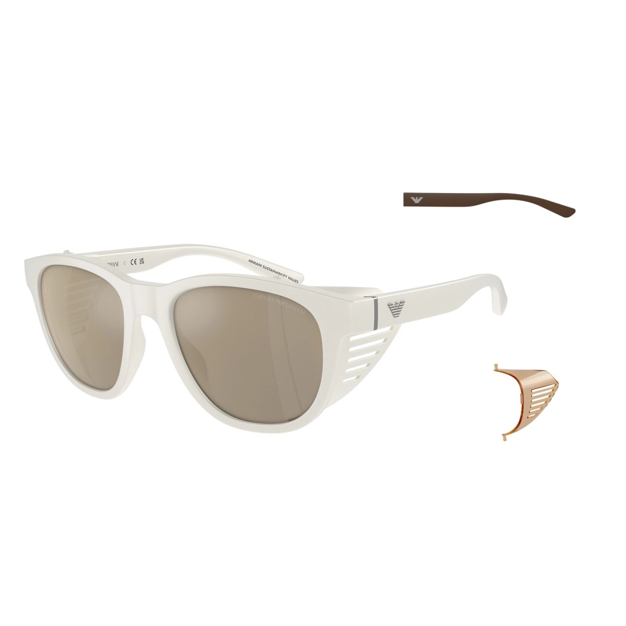 EMPORIO ARMANI EA 4216U - 53445A BIANCO OPACO | OCCHIALE DA SOLE UOMO | CALIBRO 56