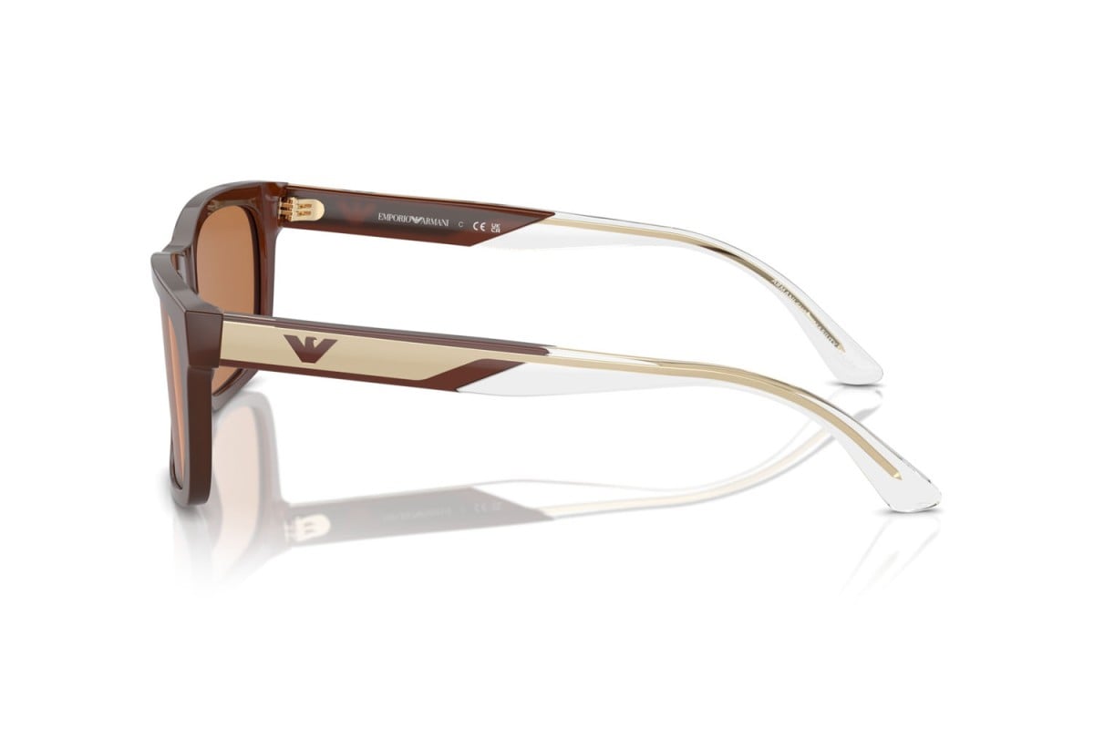 OCCHIALE DA SOLE UOMO | EMPORIO ARMANI EA 4224 - 609573 MARRONE OPALINO LUCIDO - CALIBRO 57