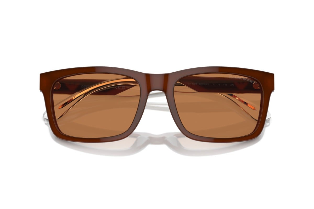 OCCHIALE DA SOLE UOMO | EMPORIO ARMANI EA 4224 - 609573 MARRONE OPALINO LUCIDO - CALIBRO 57