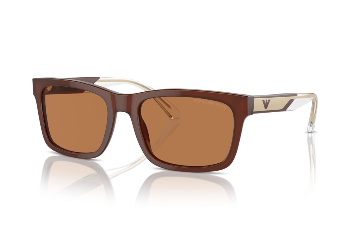 OCCHIALE DA SOLE UOMO | EMPORIO ARMANI EA 4224 - 609573 MARRONE OPALINO LUCIDO - CALIBRO 57