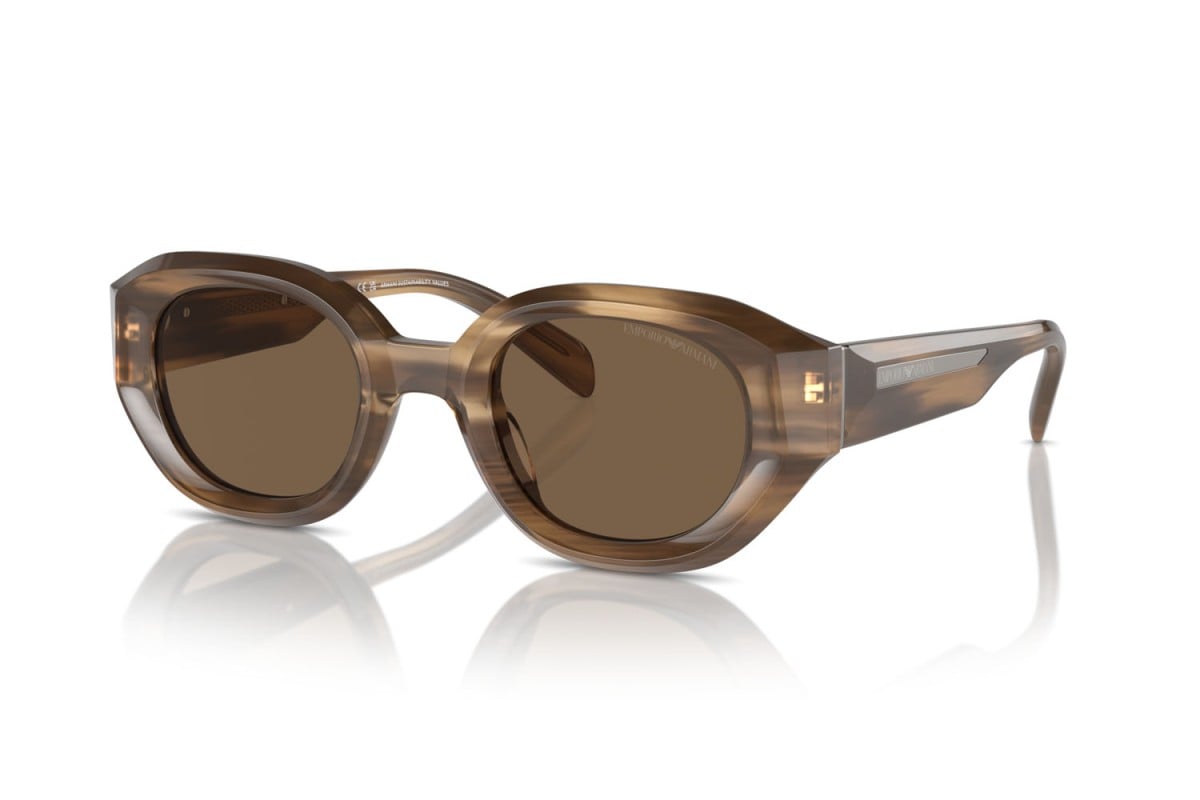 OCCHIALE DA SOLE UOMO | EMPORIO ARMANI EA 4230U - 614973 MARRONE STRIATO LUCIDO - CALIBRO 48