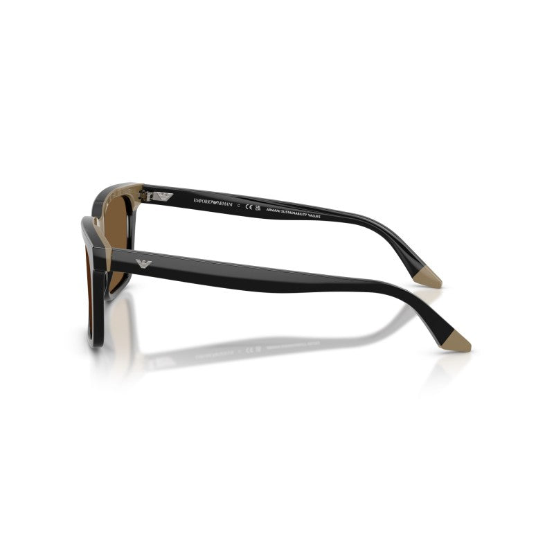 OCCHIALE DA SOLE UOMO | EMPORIO ARMANI EA 4260 - 631373 NERO/BEIGE - CALIBRO 55