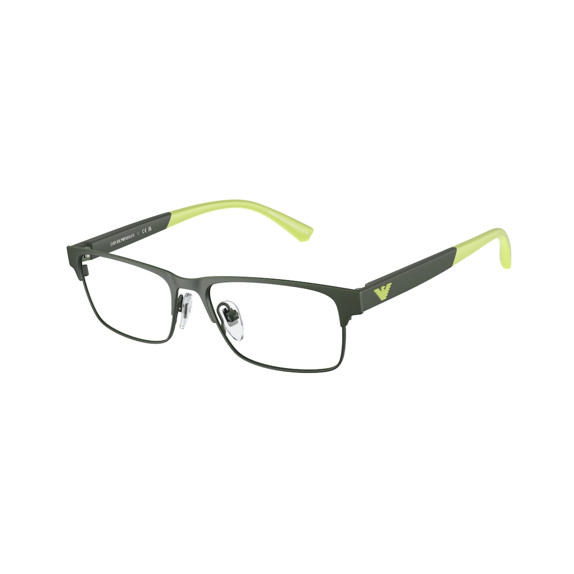 EMPORIO ARMANI EK 1001 - 3017 VERDE OPACO | OCCHIALE DA VISTA BAMBINO | CALIBRO 47