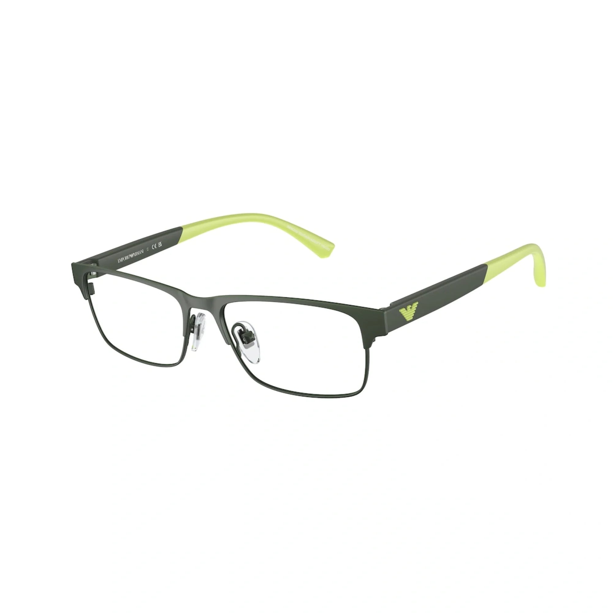 EMPORIO ARMANI EK 1001 - 3017 VERDE OPACO | OCCHIALE DA VISTA BAMBINO | CALIBRO 49