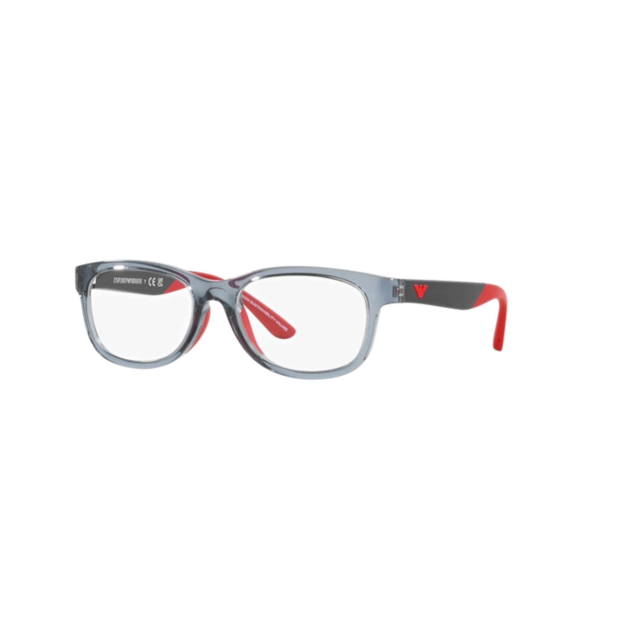 EMPORIO ARMANI EK 3001 - 5072 BLU TRASPARENTE LUCIDO | OCCHIALE DA VISTA BAMBINO | CALIBRO 47