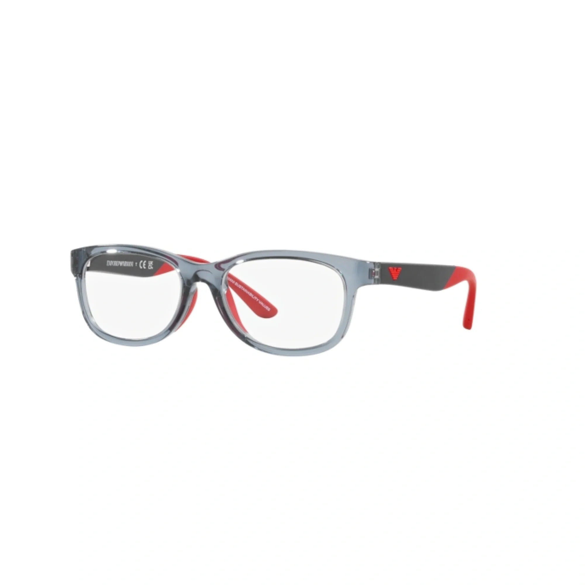 EMPORIO ARMANI EK 3001 - 5072 BLU TRASPARENTE LUCIDO | OCCHIALE DA VISTA BAMBINO | CALIBRO 49