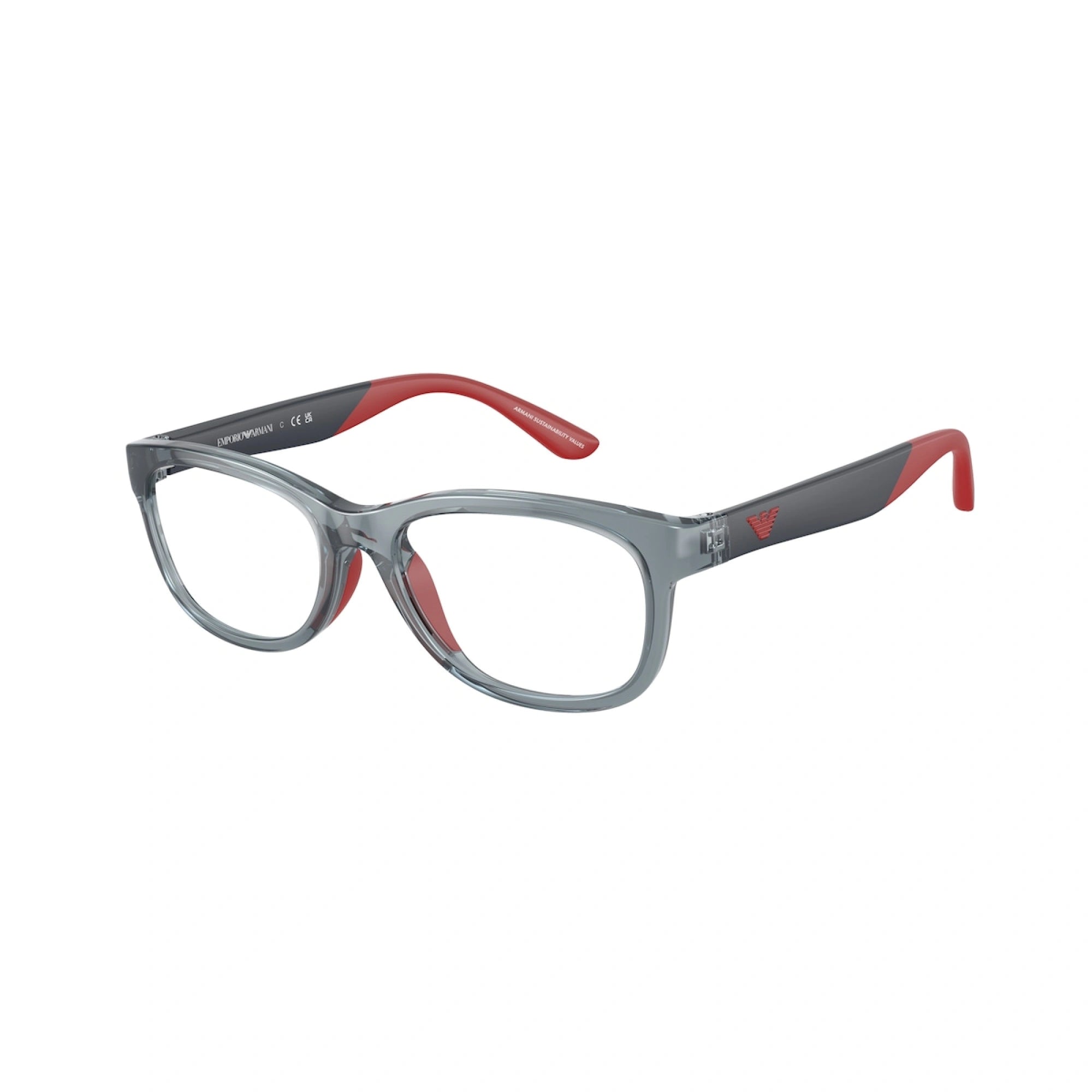 EMPORIO ARMANI EK 3001 - 5072 BLU TRASPARENTE LUCIDO | OCCHIALE DA VISTA BAMBINO | CALIBRO 47