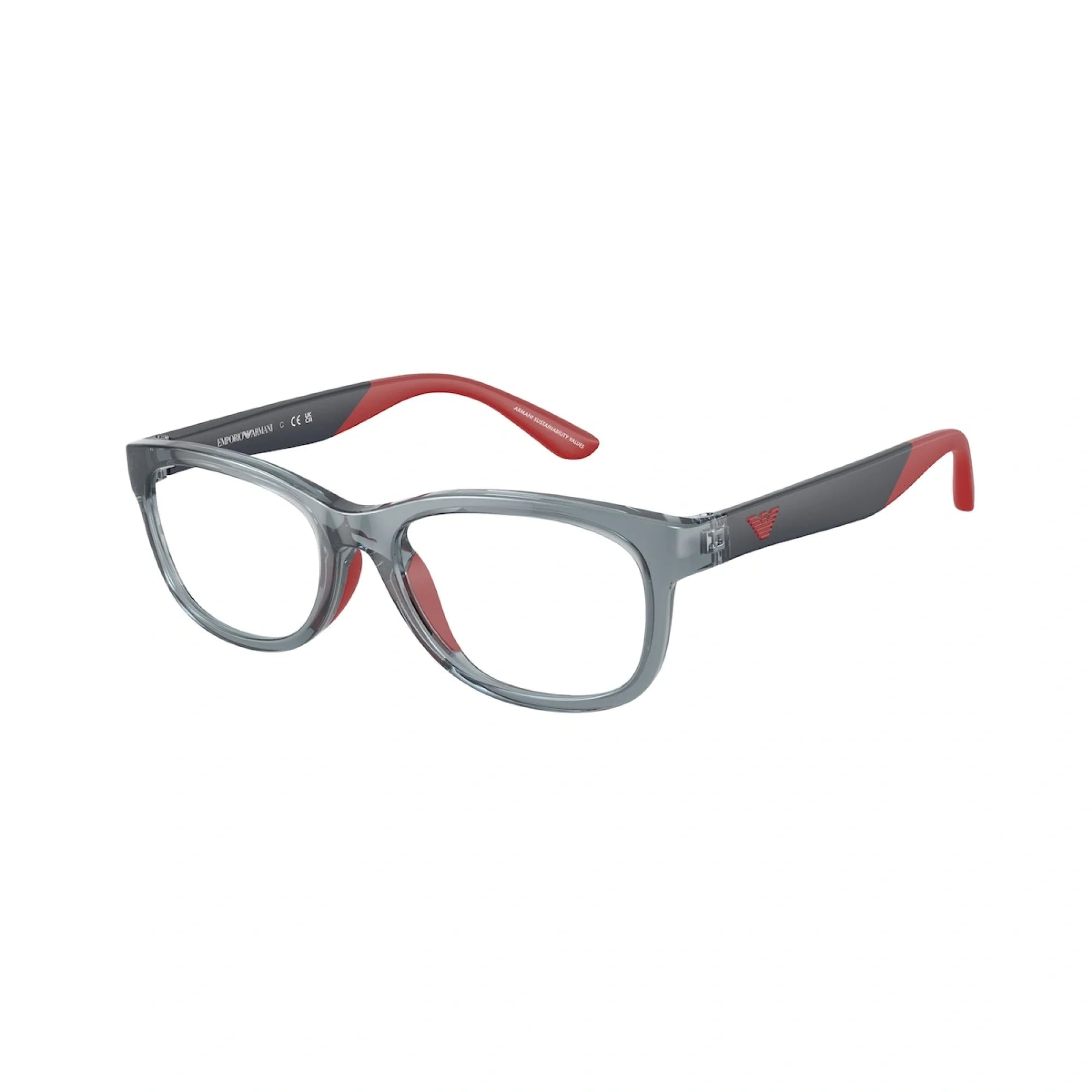 EMPORIO ARMANI EK 3001 - 5072 BLU TRASPARENTE LUCIDO | OCCHIALE DA VISTA BAMBINO | CALIBRO 49