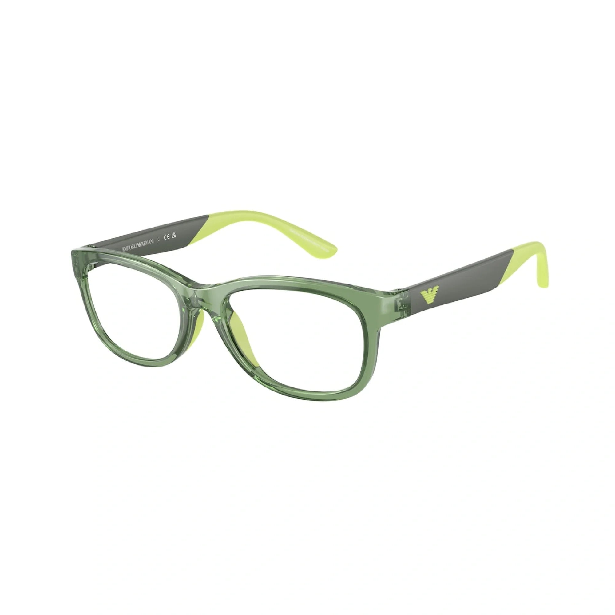 EMPORIO ARMANI EK 3001 - 5359 VERDE BRILLANTE TRASPARENTE | OCCHIALE DA VISTA BAMBINO | CALIBRO 49