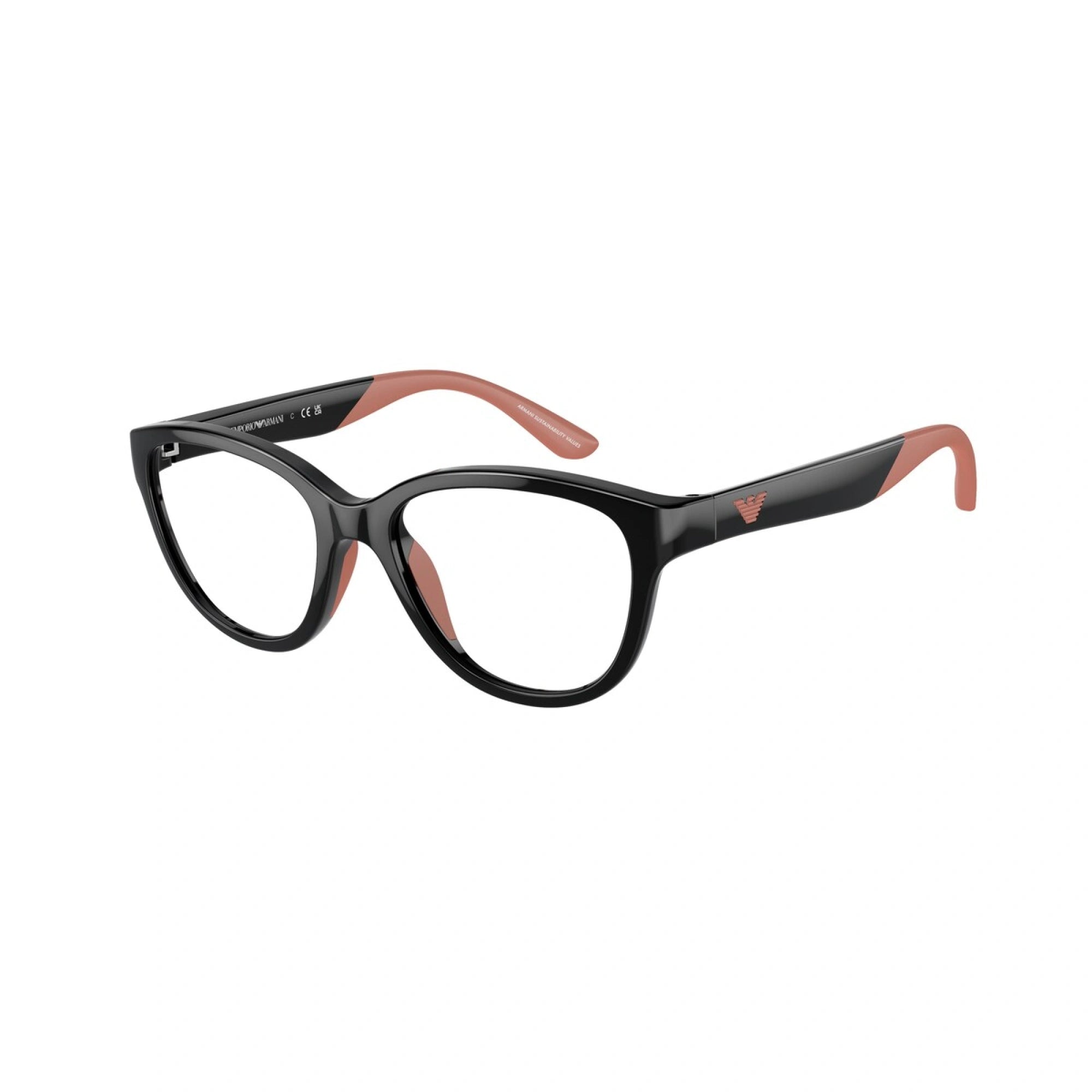 EMPORIO ARMANI EK 3002 - 5017 NERO LUCIDO | OCCHIALE DA VISTA BAMBINA | CALIBRO 45