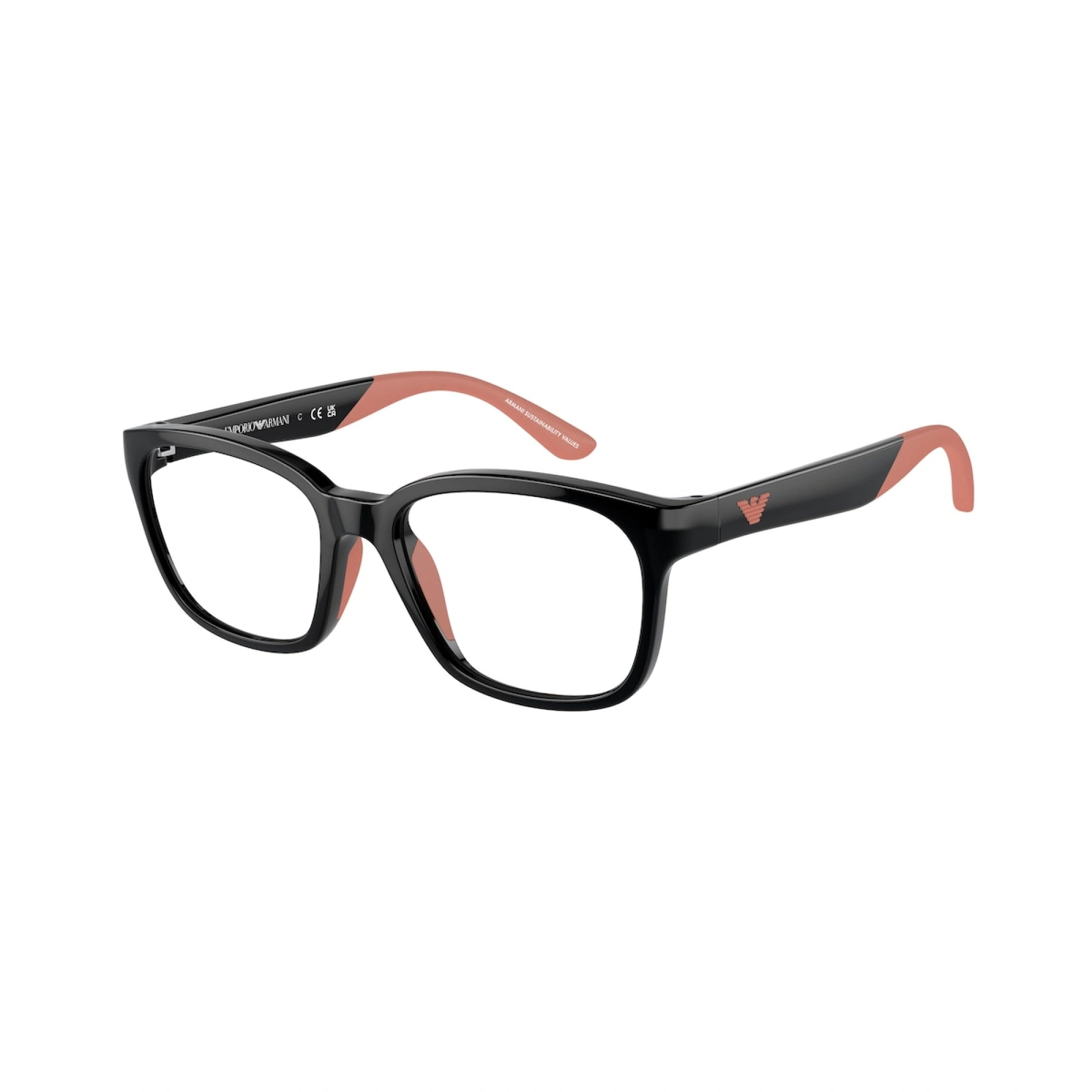 EMPORIO ARMANI EK 3003 - 5017 NERO LUCIDO | OCCHIALE DA VISTA BAMBINA | CALIBRO 47