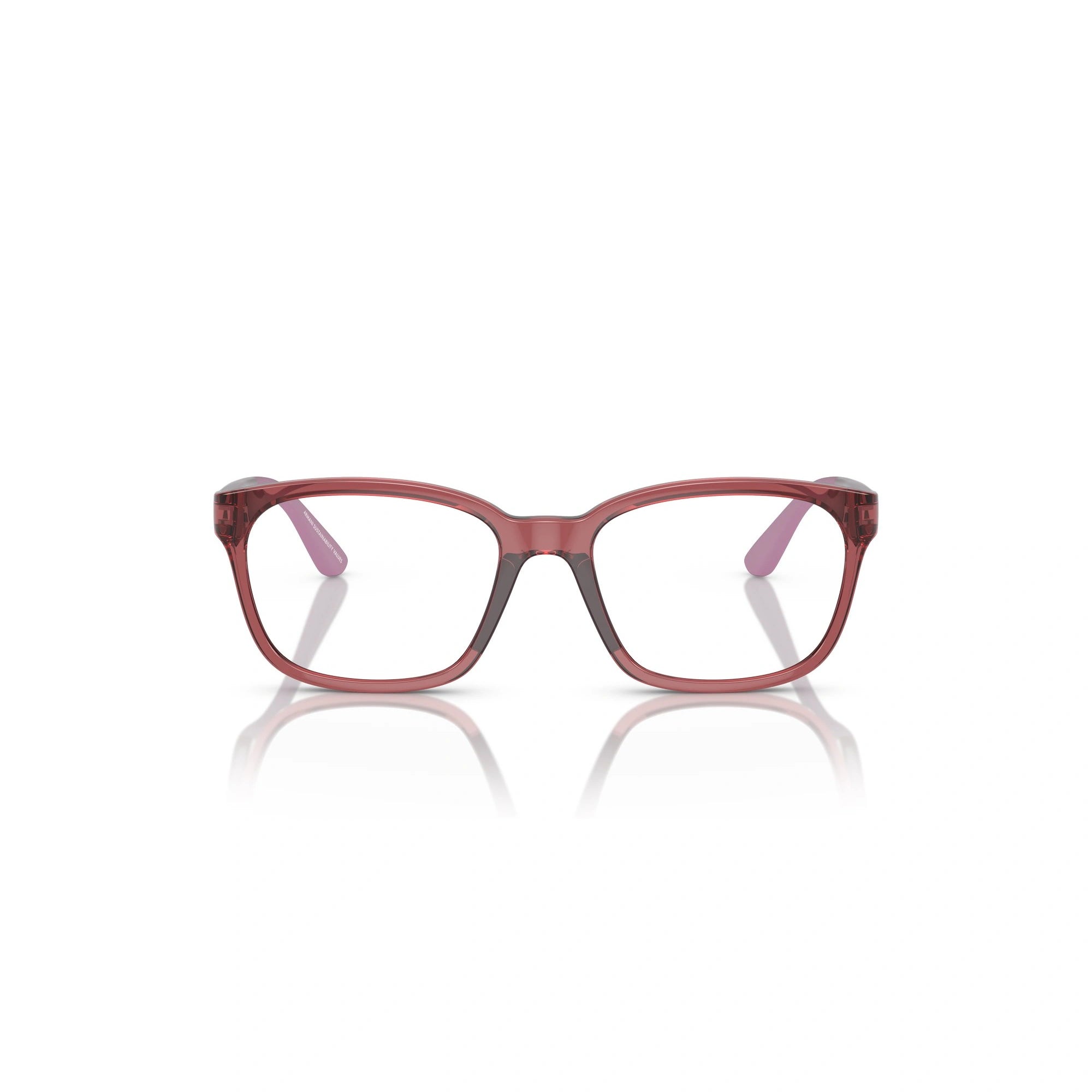 EMPORIO ARMANI EK 3003 - 5075 ROSSO TRASPARENTE LUCIDO | OCCHIALE DA VISTA BAMBINA | CALIBRO 47