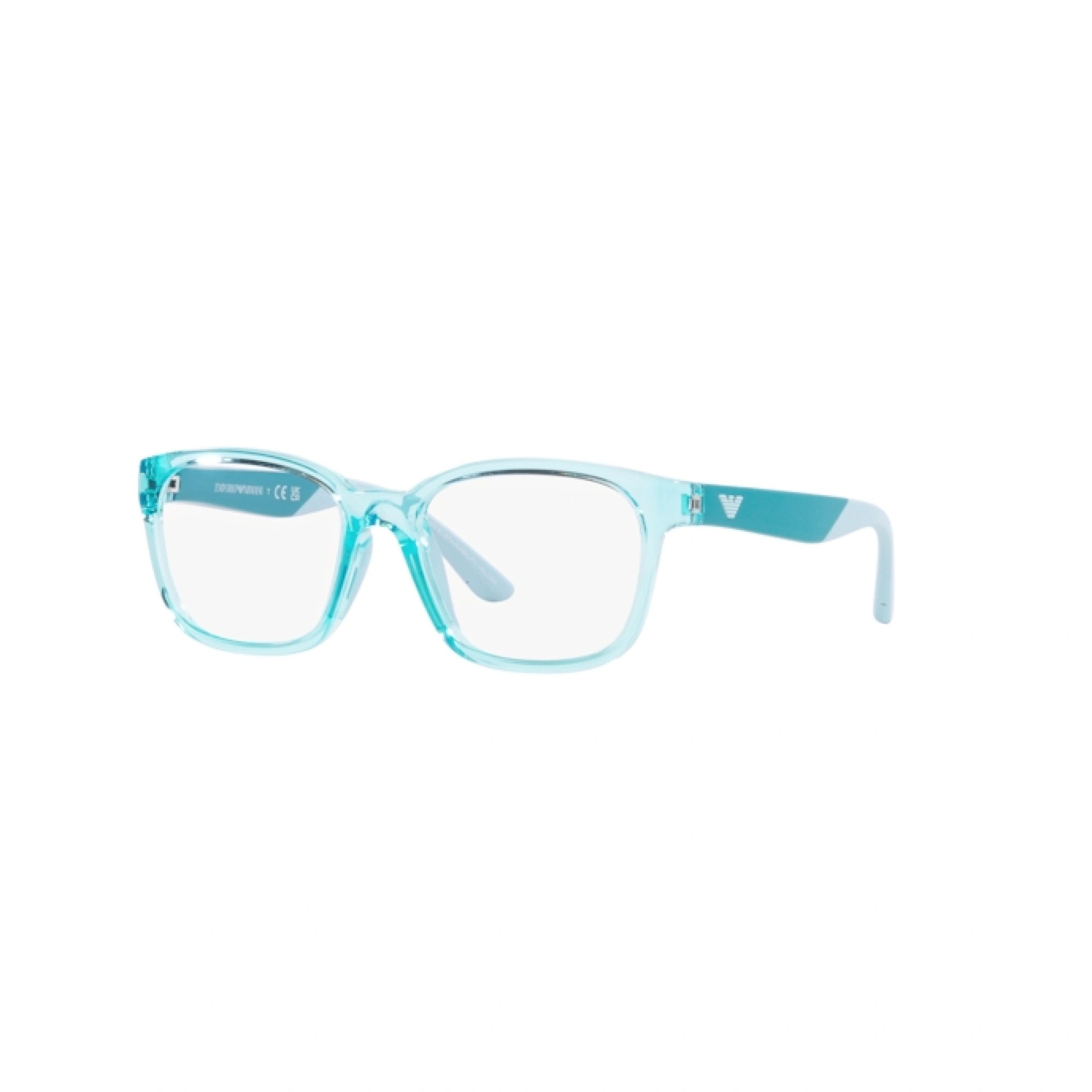 EMPORIO ARMANI EK 3003 - 5358 TORQUESE TRASPARENTE LUCIDO | OCCHIALE DA VISTA BAMBINA | CALIBRO 47