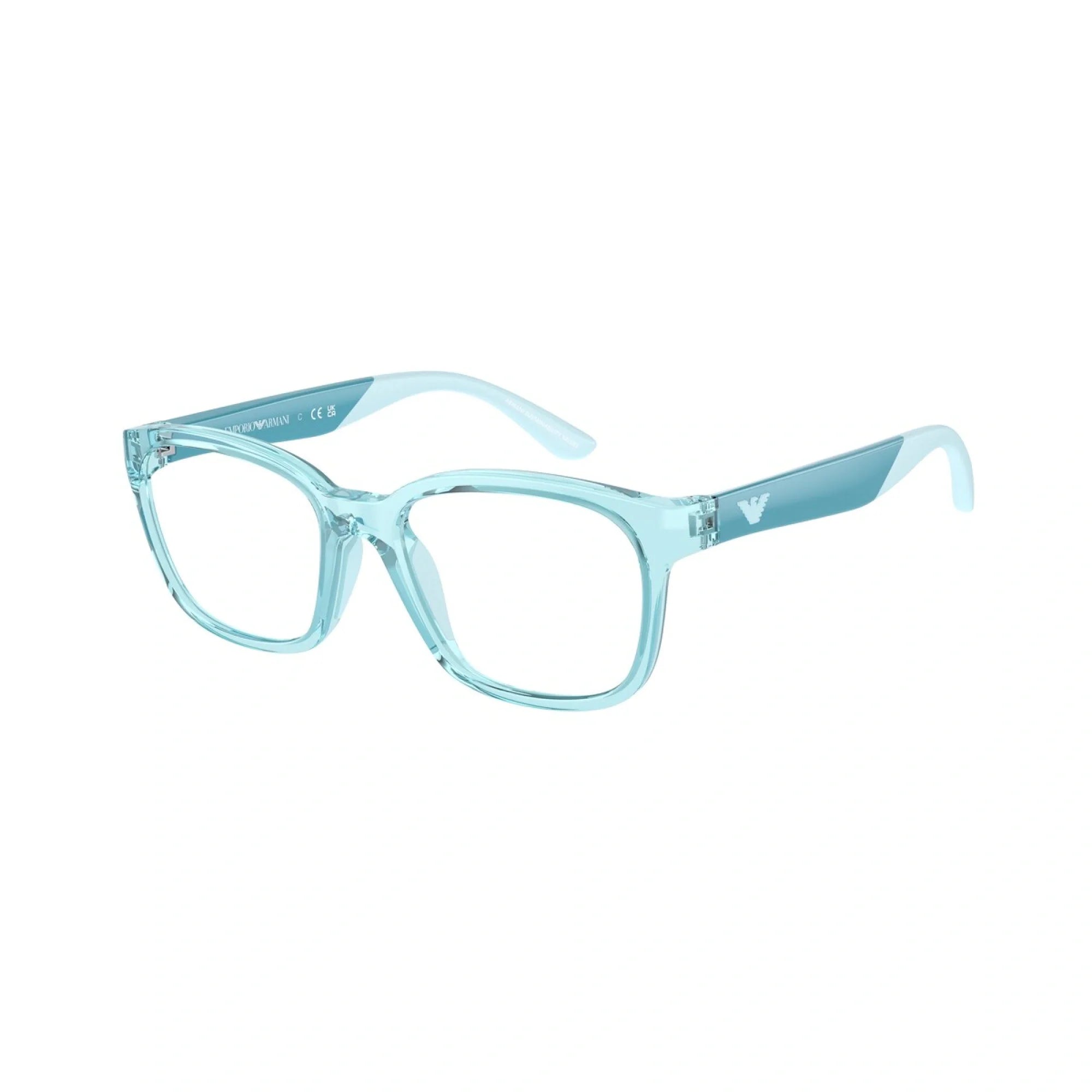EMPORIO ARMANI EK 3003 - 5358 TORQUESE TRASPARENTE LUCIDO | OCCHIALE DA VISTA BAMBINA | CALIBRO 49
