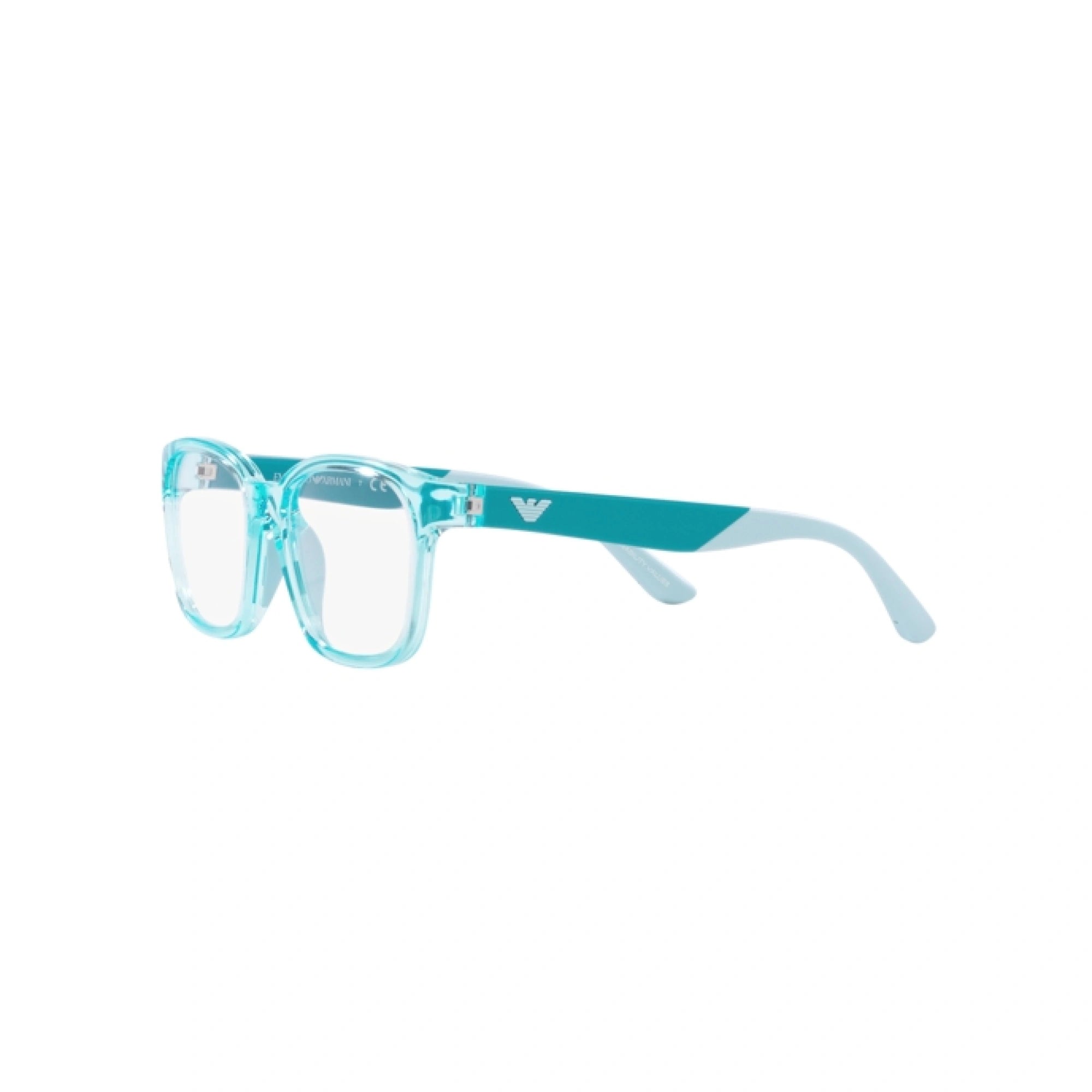 EMPORIO ARMANI EK 3003 - 5358 TORQUESE TRASPARENTE LUCIDO | OCCHIALE DA VISTA BAMBINA | CALIBRO 47